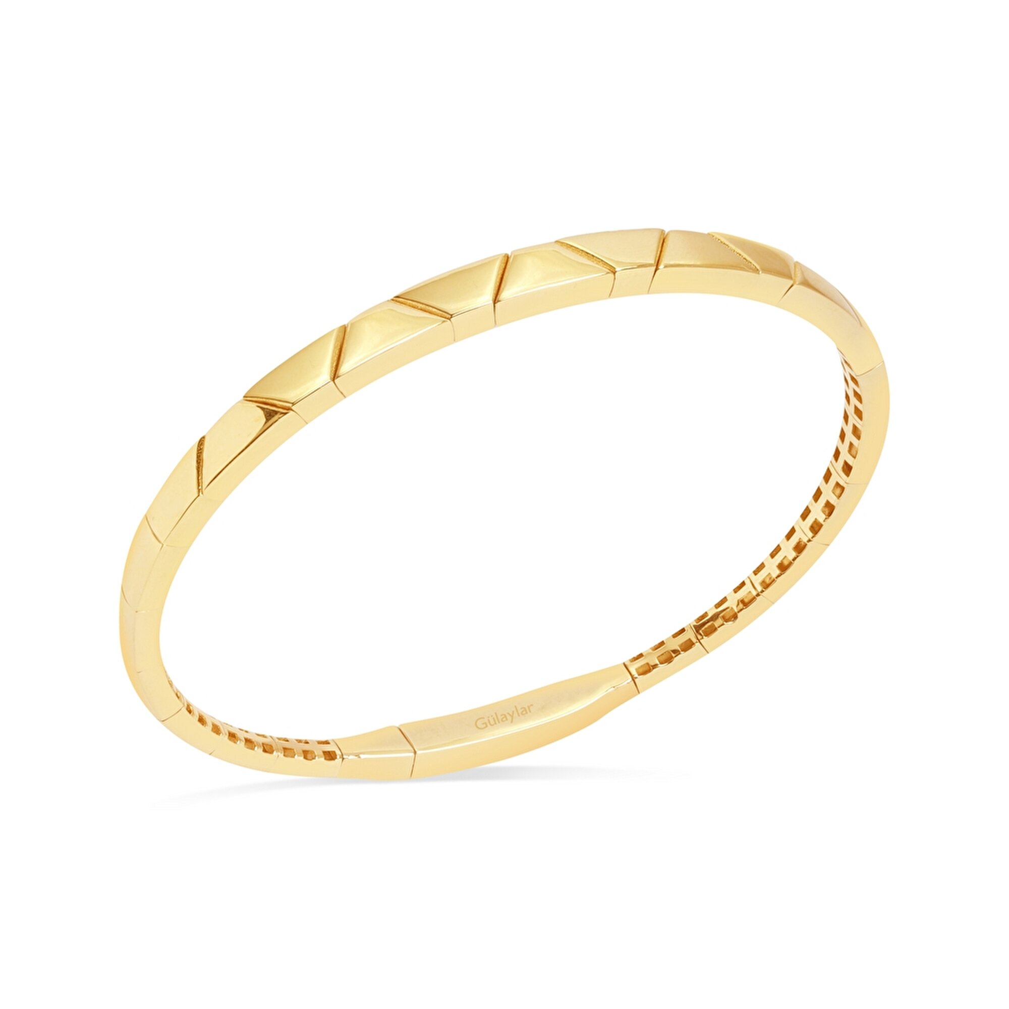 14 Ayar Sarı Altın Kelepçe Bilezik