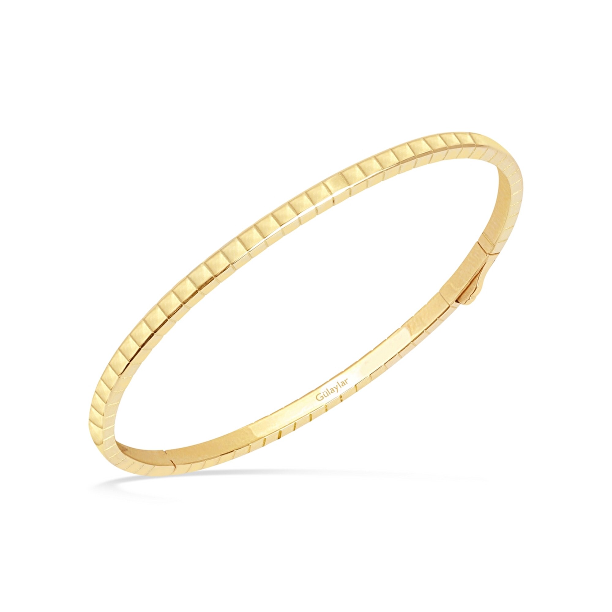 14 Ayar Sarı Altın Kelepçe Bilezik