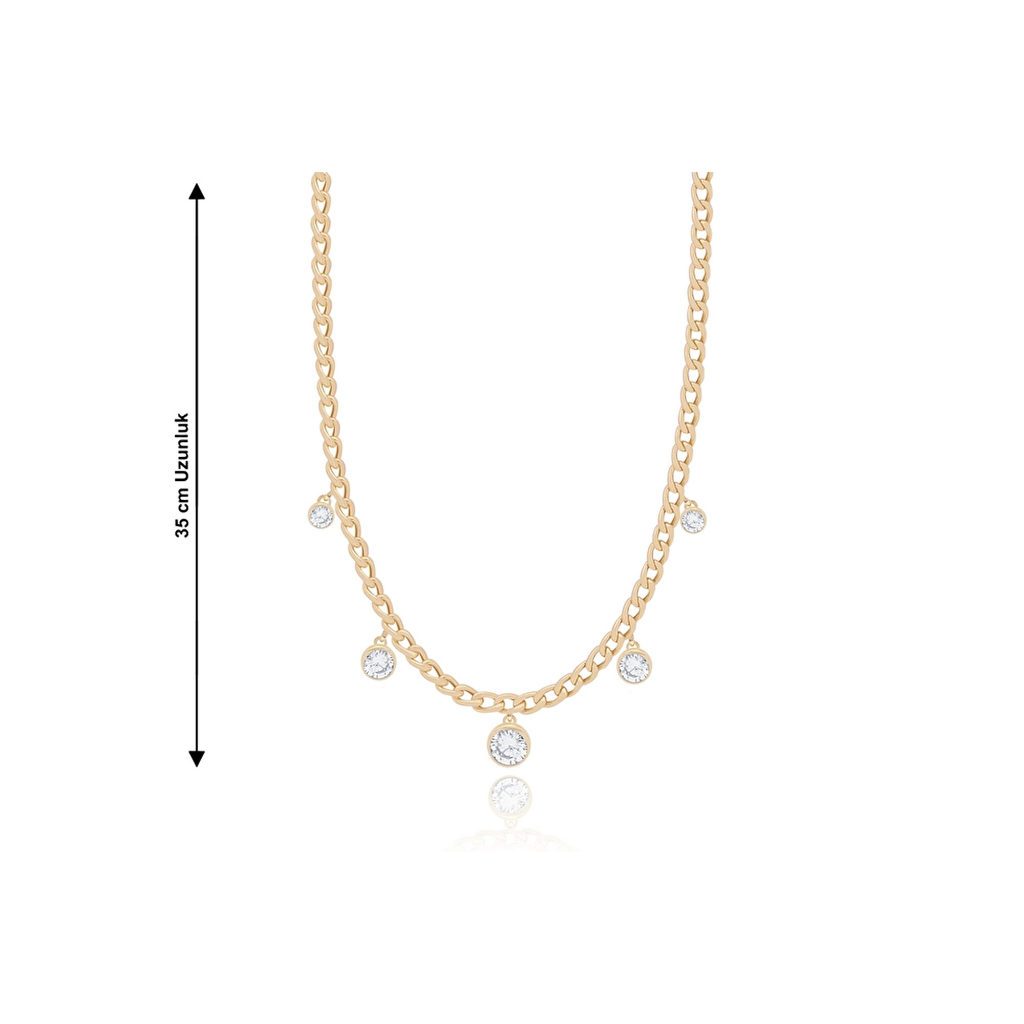 14 Ayar Sarı Altın Trend Choker Kolye