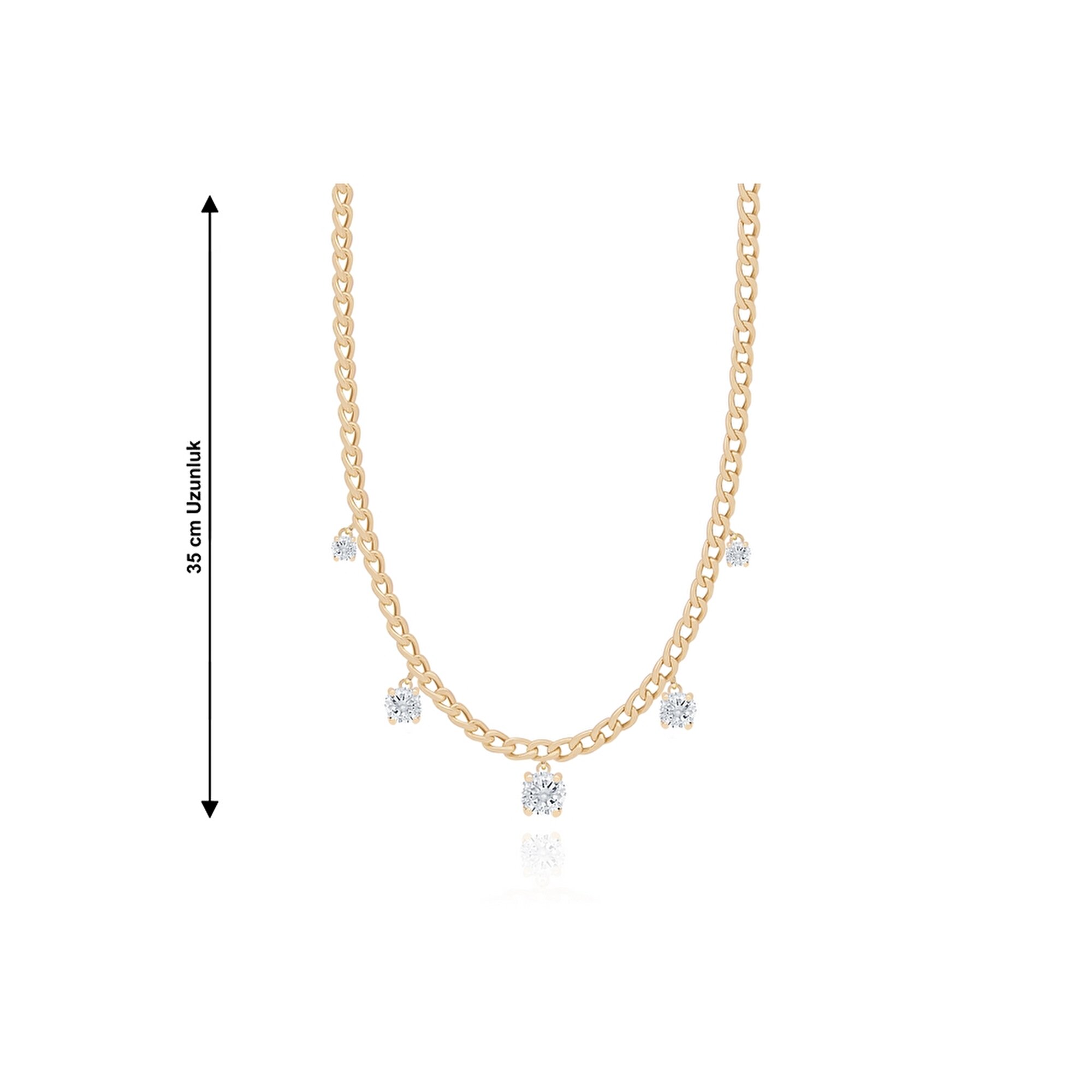 14 Ayar Sarı Altın Trend Choker Kolye