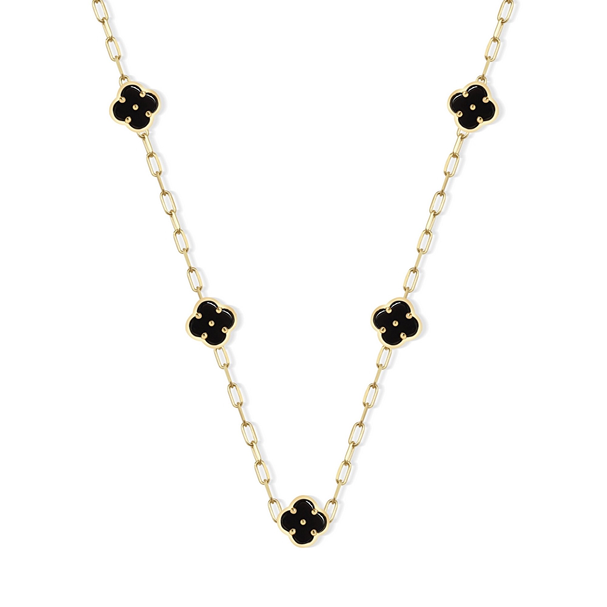 14 Ayar Sarı Altın Yonca Kolye