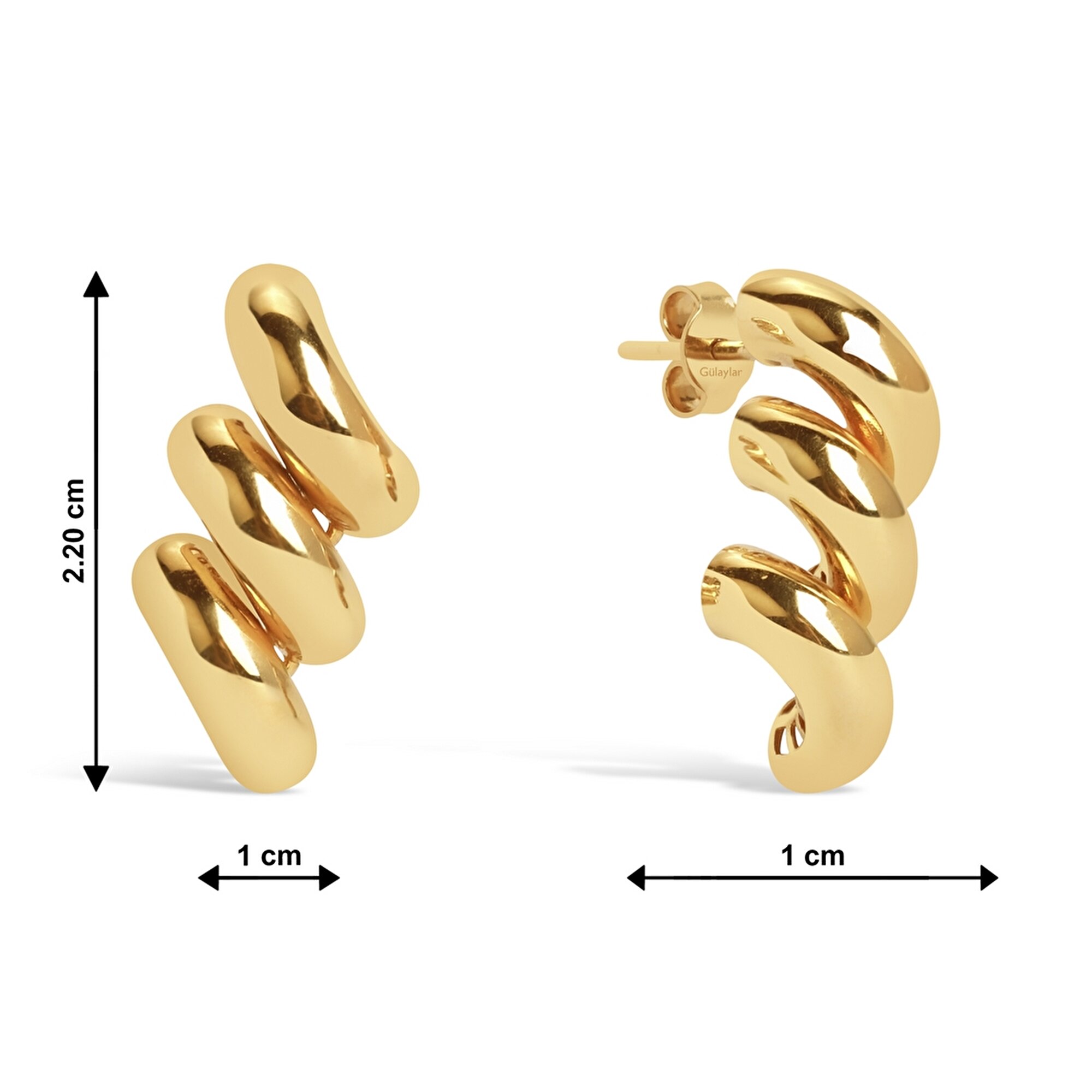 14 Ayar Sarı Altın Burgu Küpe