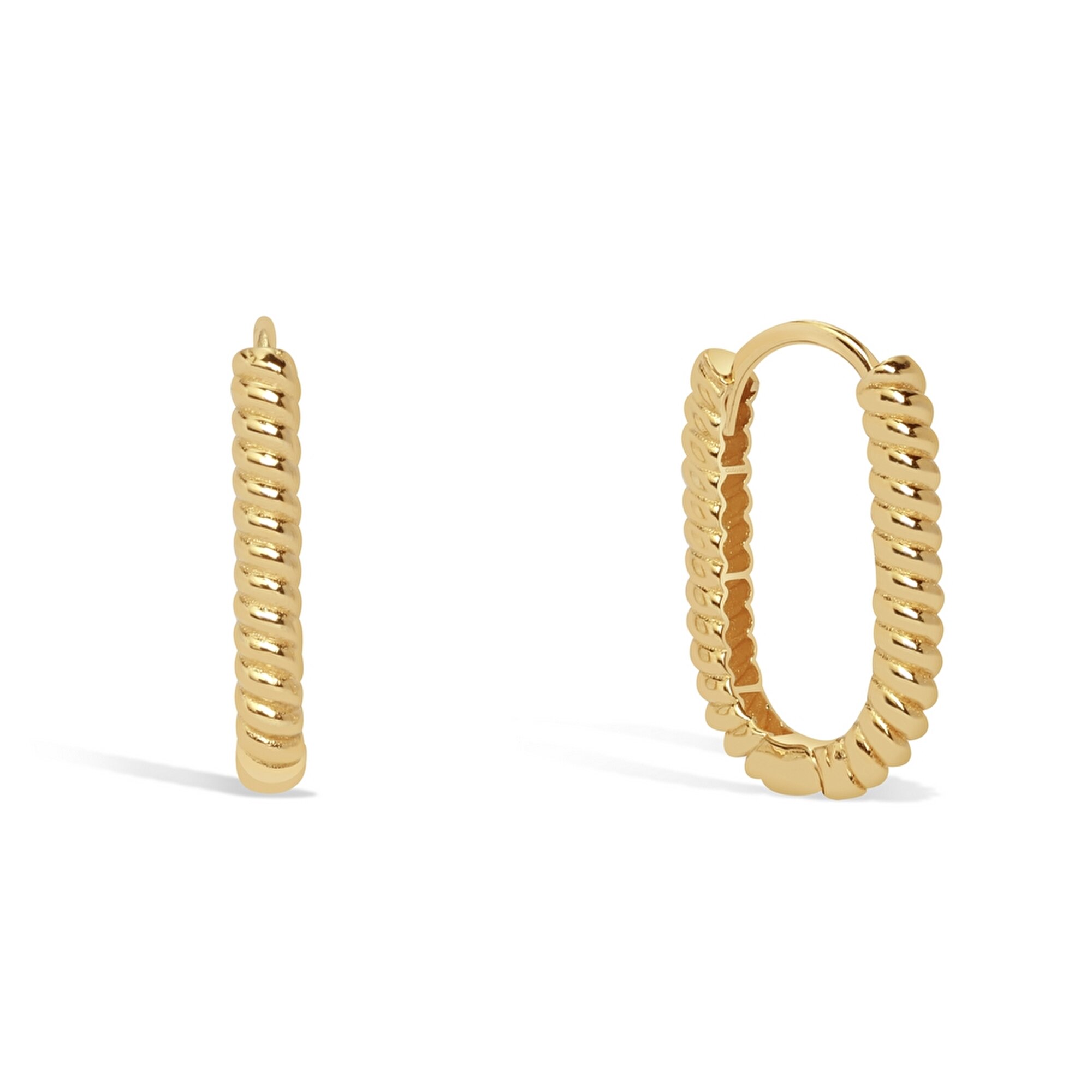 14 Ayar Sarı Altın Burgu Halka Küpe