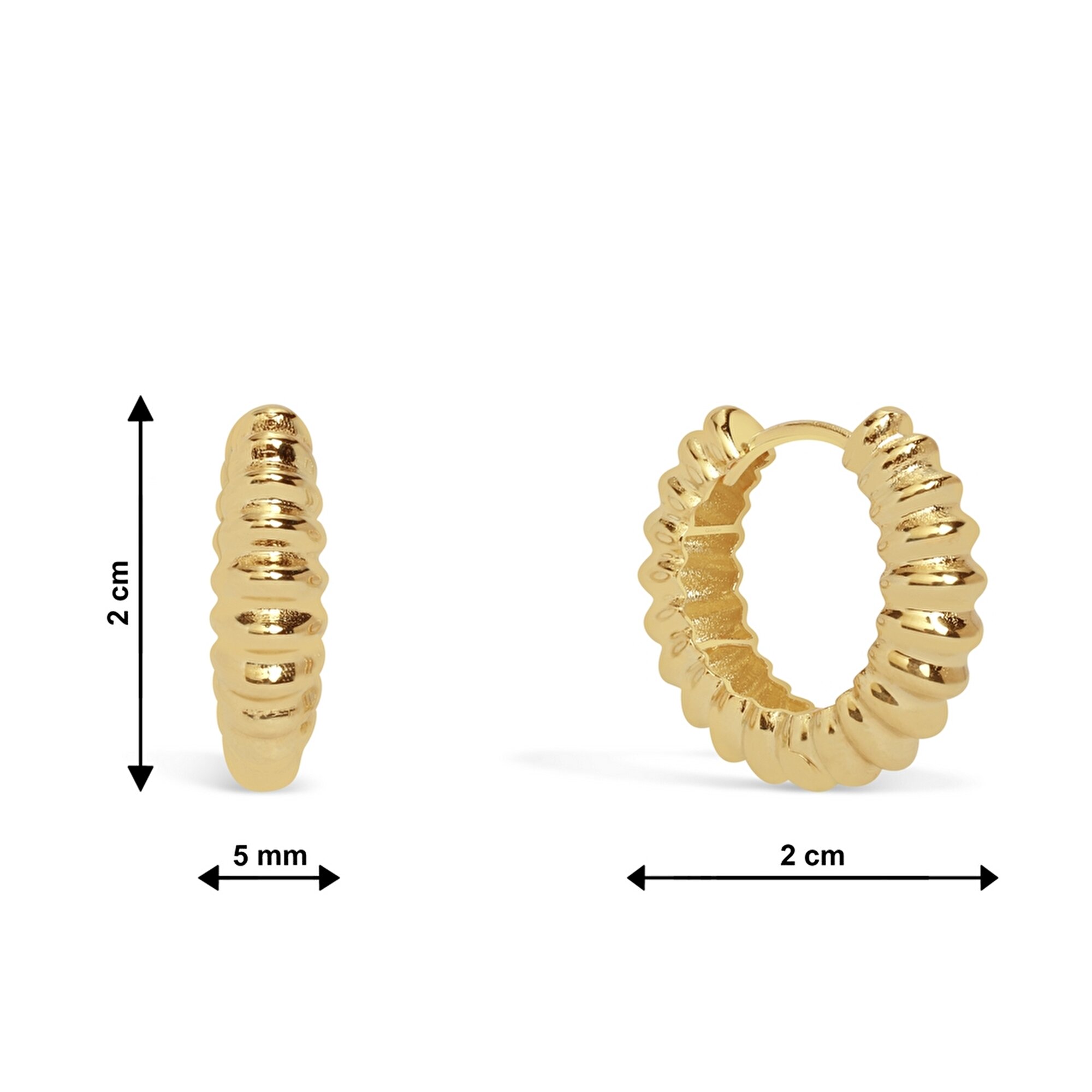 14 Ayar Sarı Altın Burgu Halka Küpe