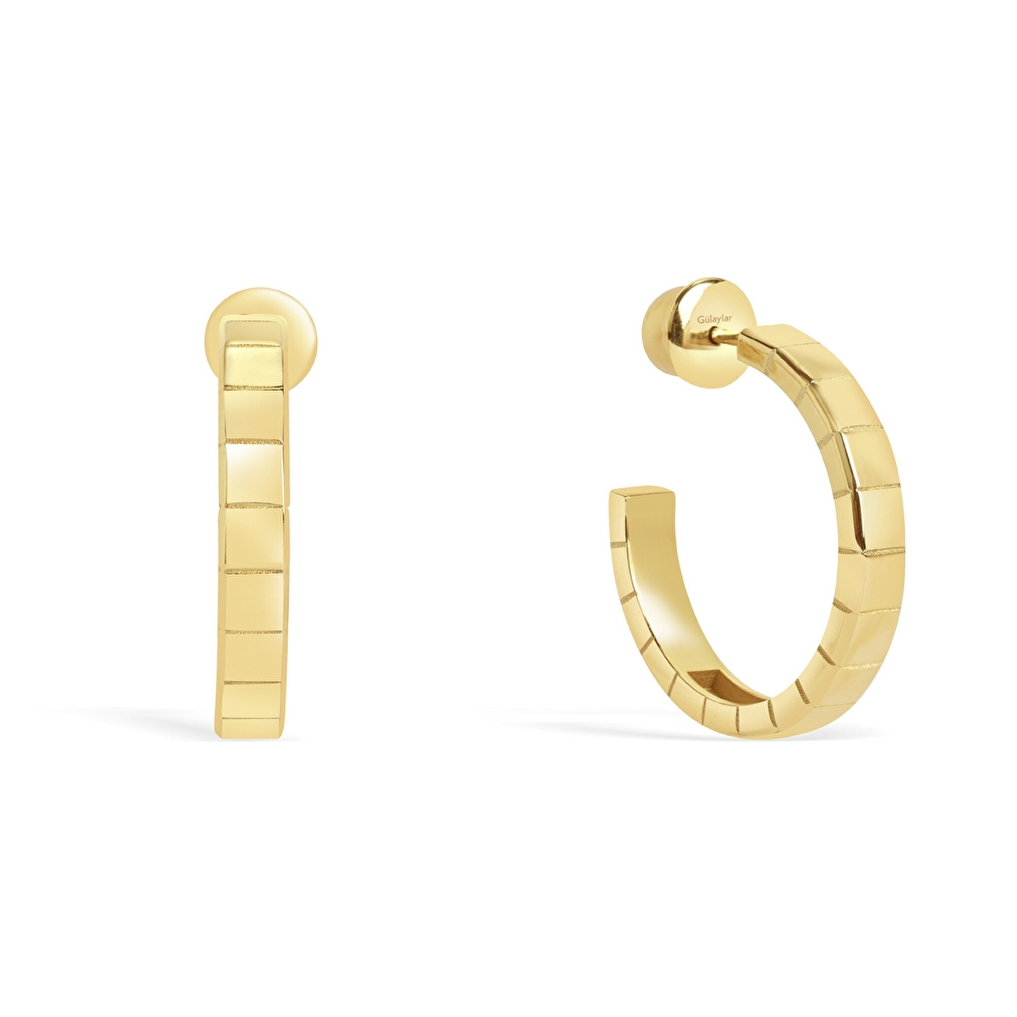 14 Ayar Sarı Altın Halka Küpe