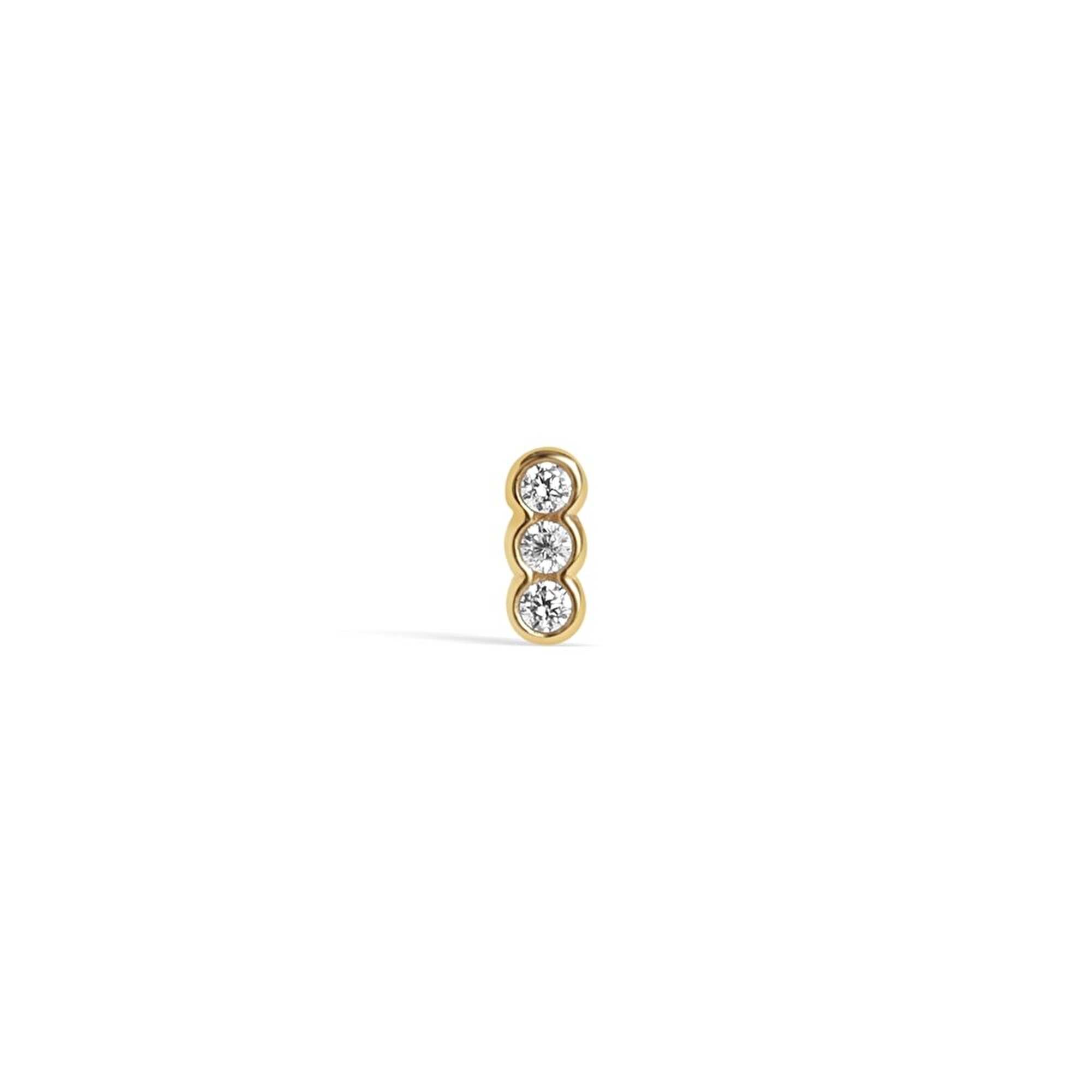 14 Ayar Sarı Altın Taşlı Tragus Piercing