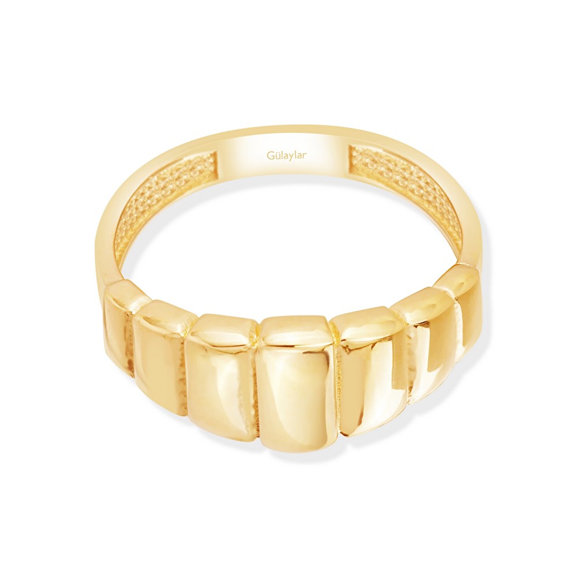 14 Ayar Sarı Altın Taşsız Trend Yüzük