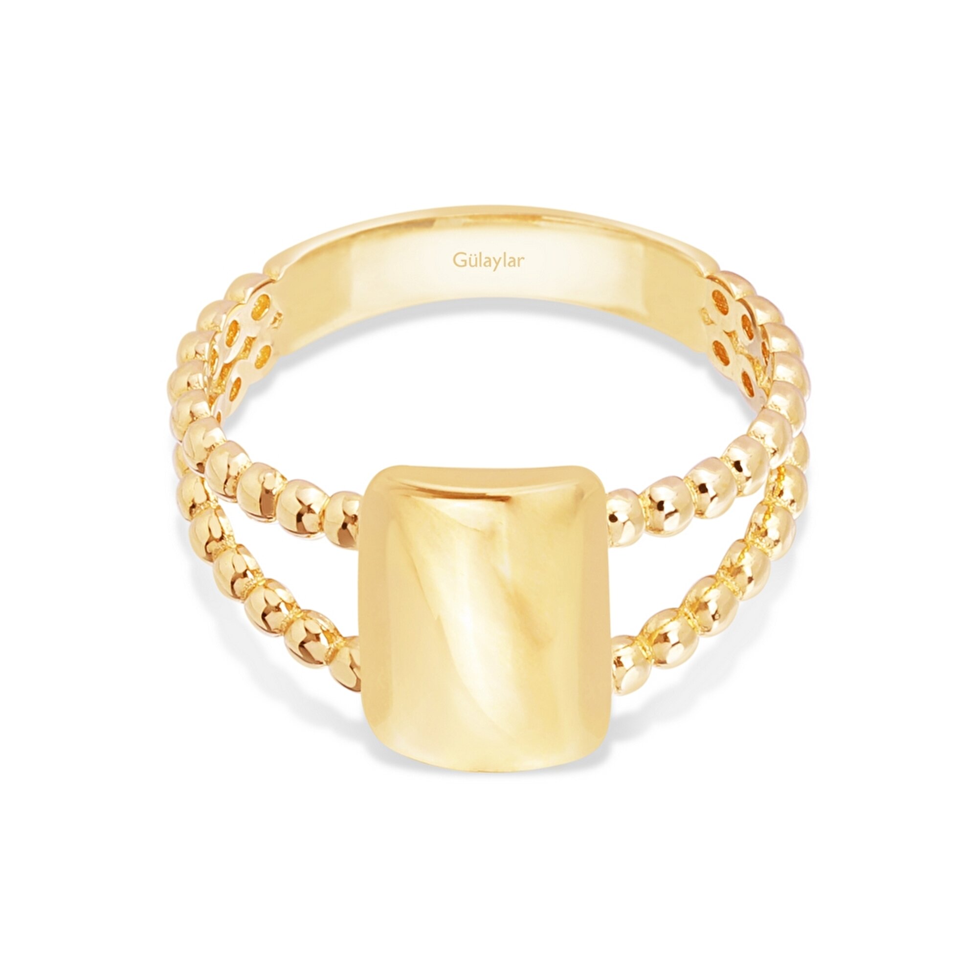 14 Ayar Sarı Altın Kişiye Özel Harf Yüzük