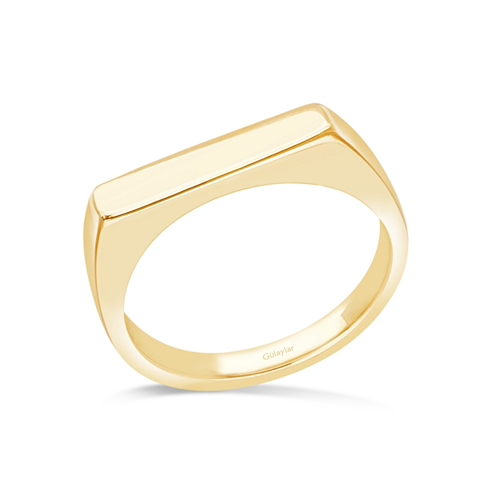 14 Ayar Sarı Altın Trend Minimal Yüzük