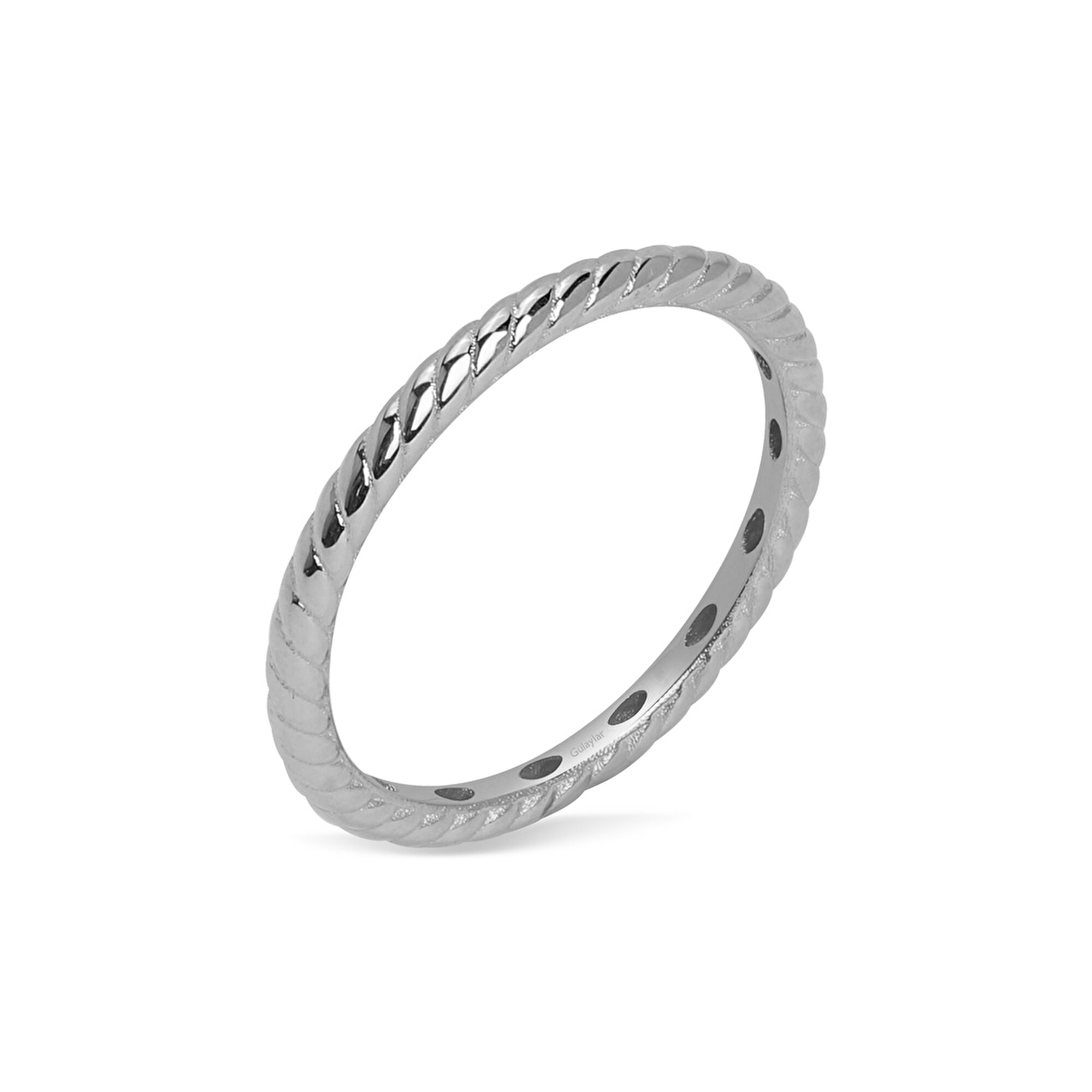 14 Ayar Beyaz Altın Trend Burgu Yüzük