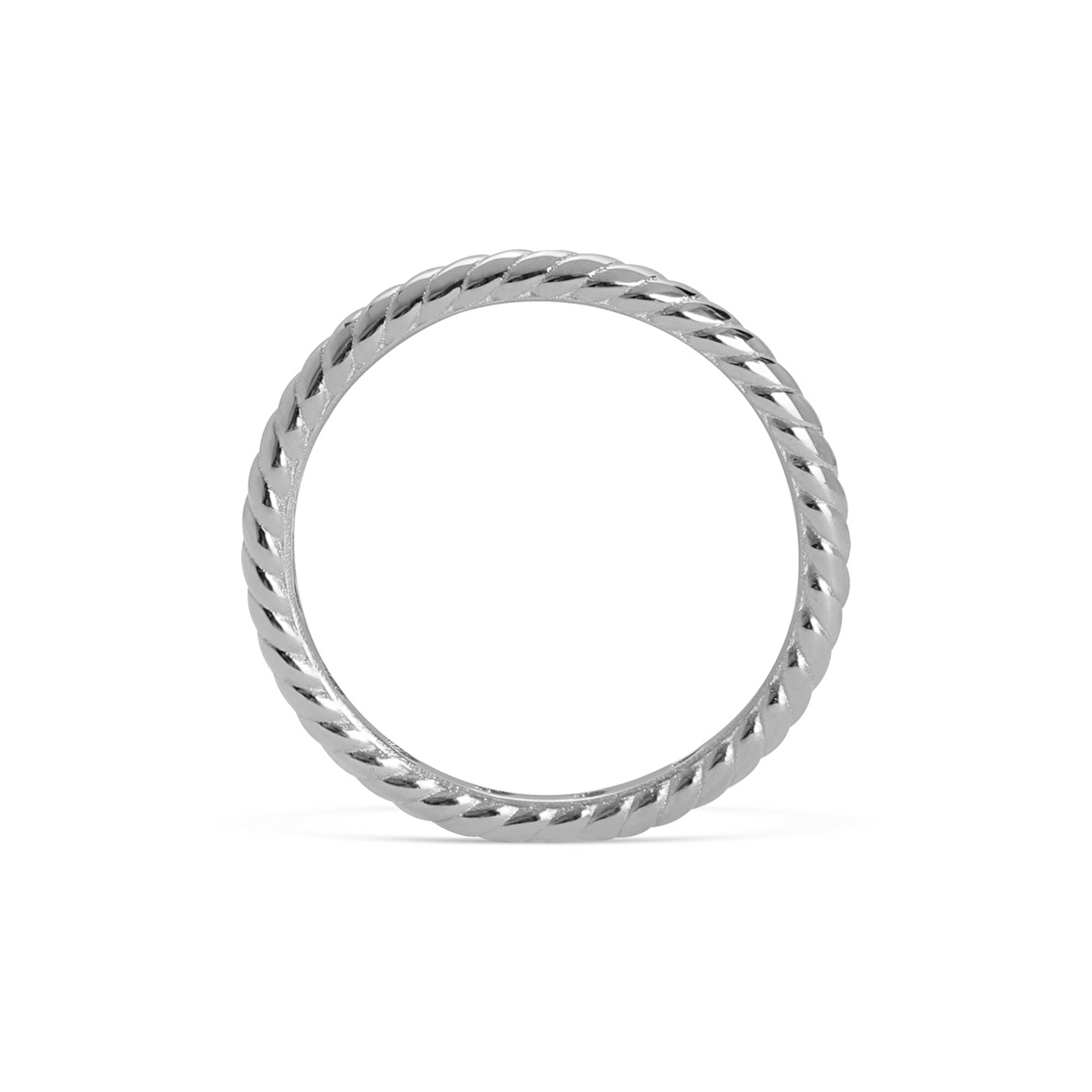 14 Ayar Beyaz Altın Trend Burgu Yüzük