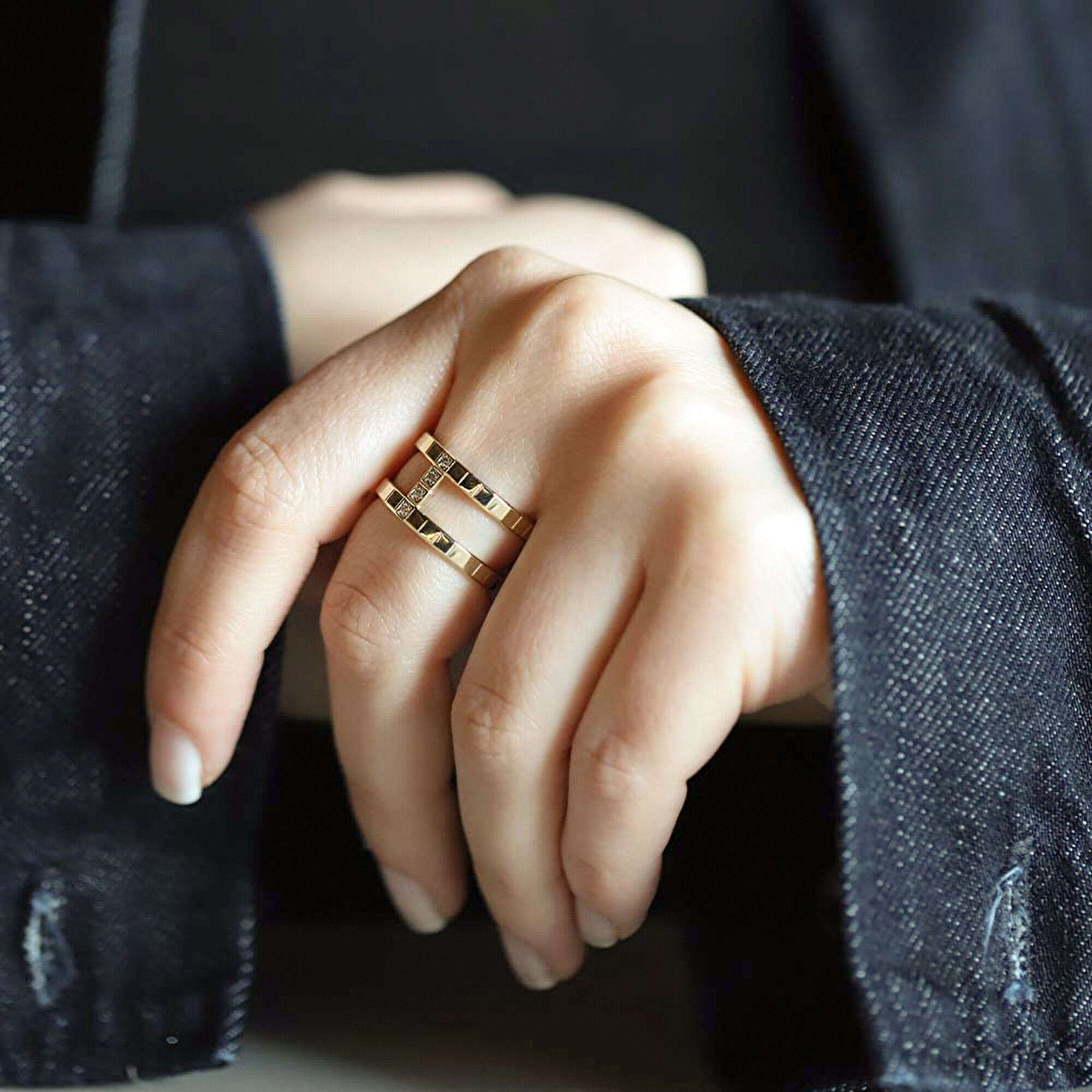 14 Ayar Sarı Altın Taşlı Yüzük