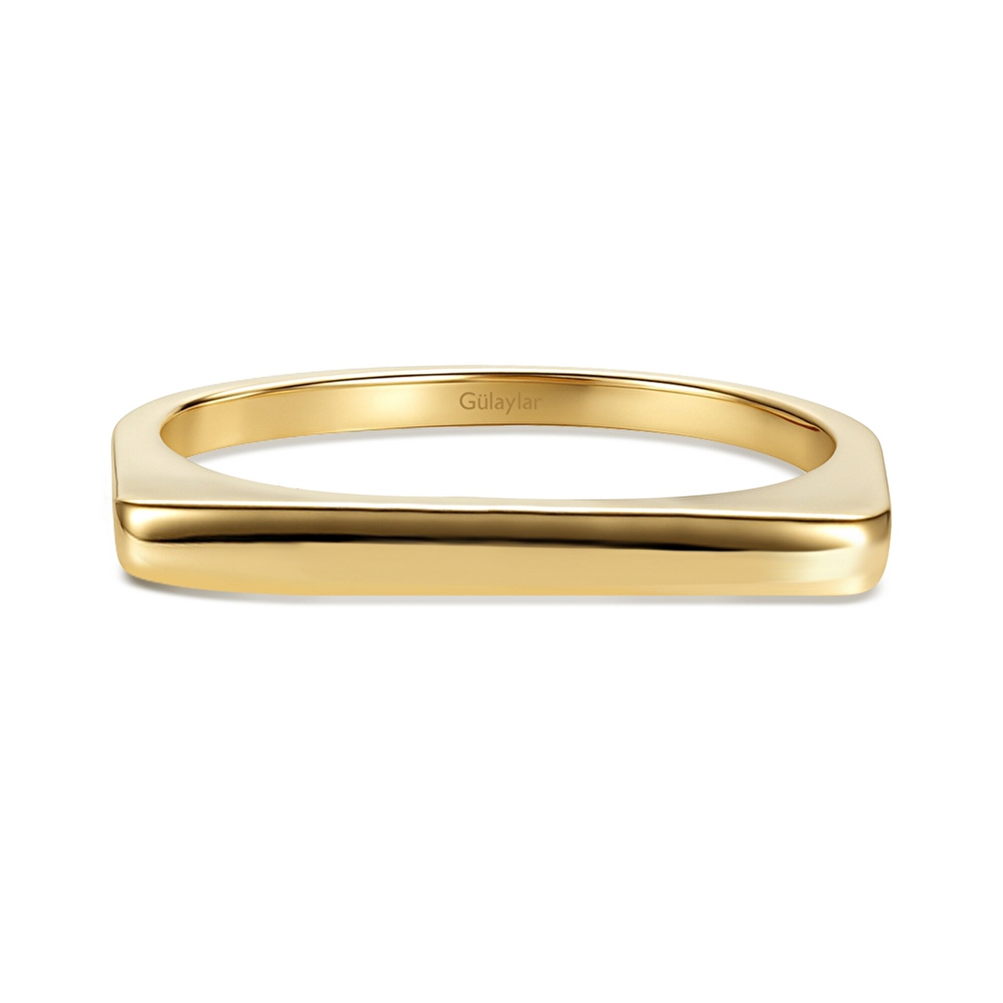 14 Ayar Sarı Altın Minimal Puzzle Yüzük