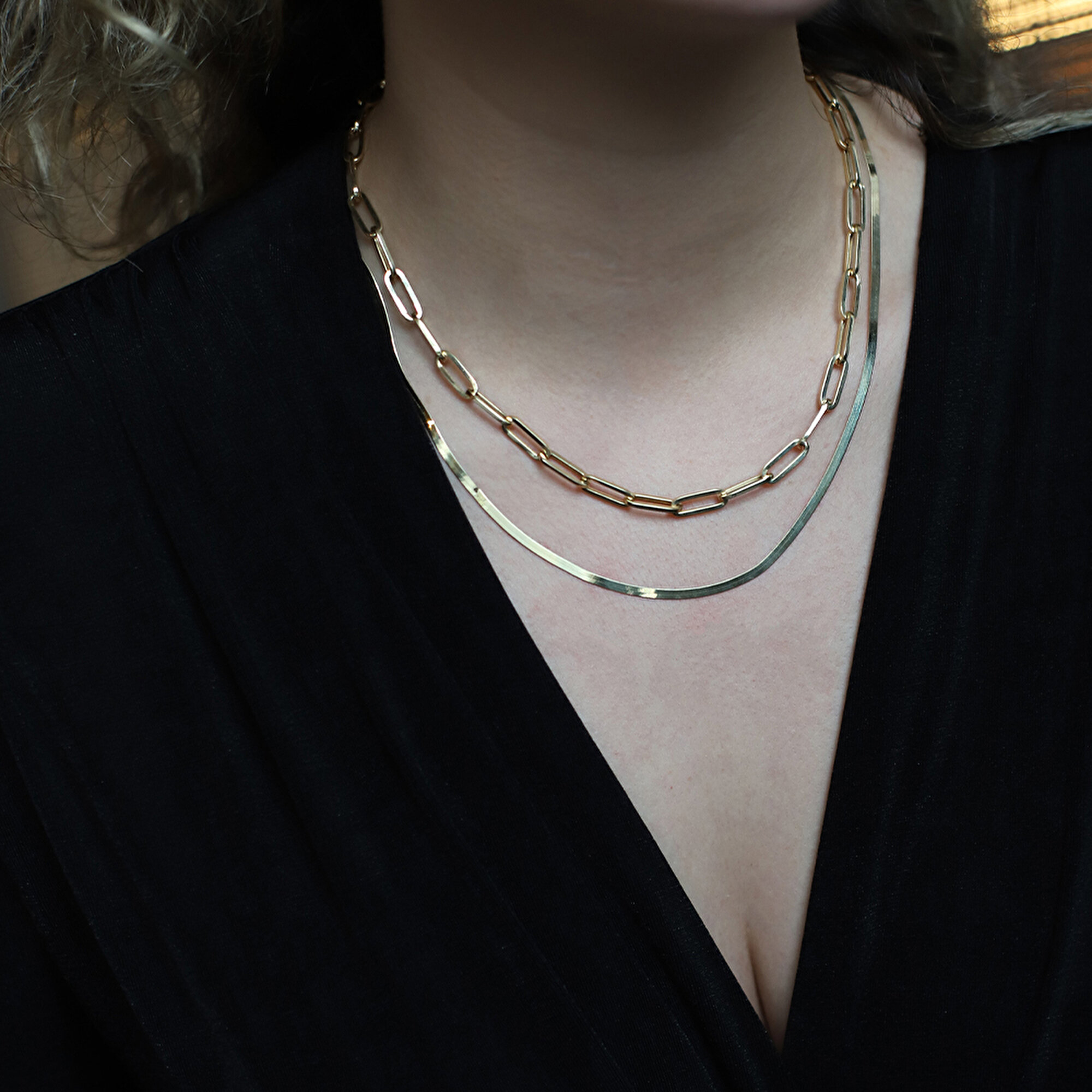 14 Ayar Sarı Altın Balık Sırtı Zincir