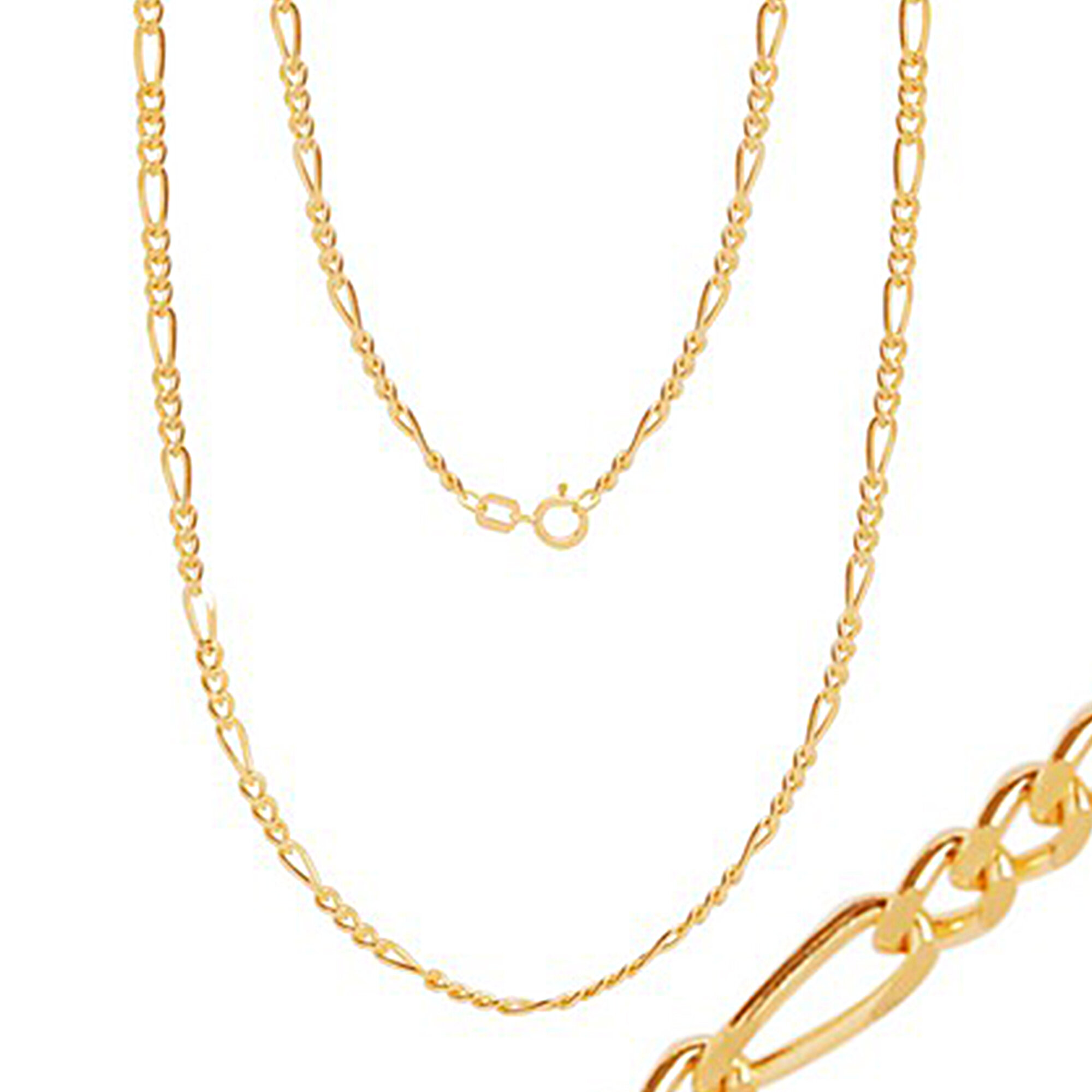 14 Ayar Sarı Altın Figaro Zincir