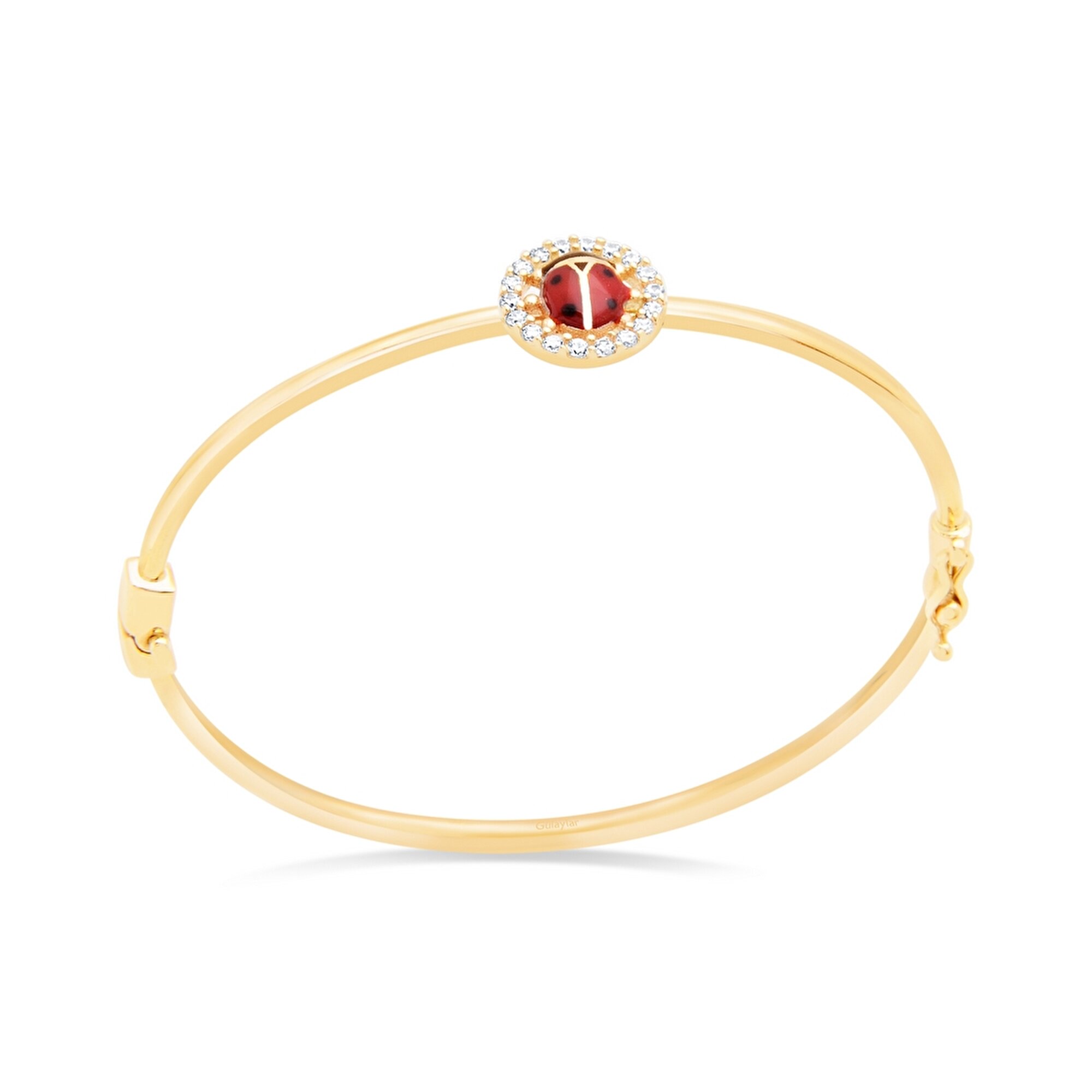 14 Ayar Sarı Altın Uğur Böceği Çocuk Bilezik