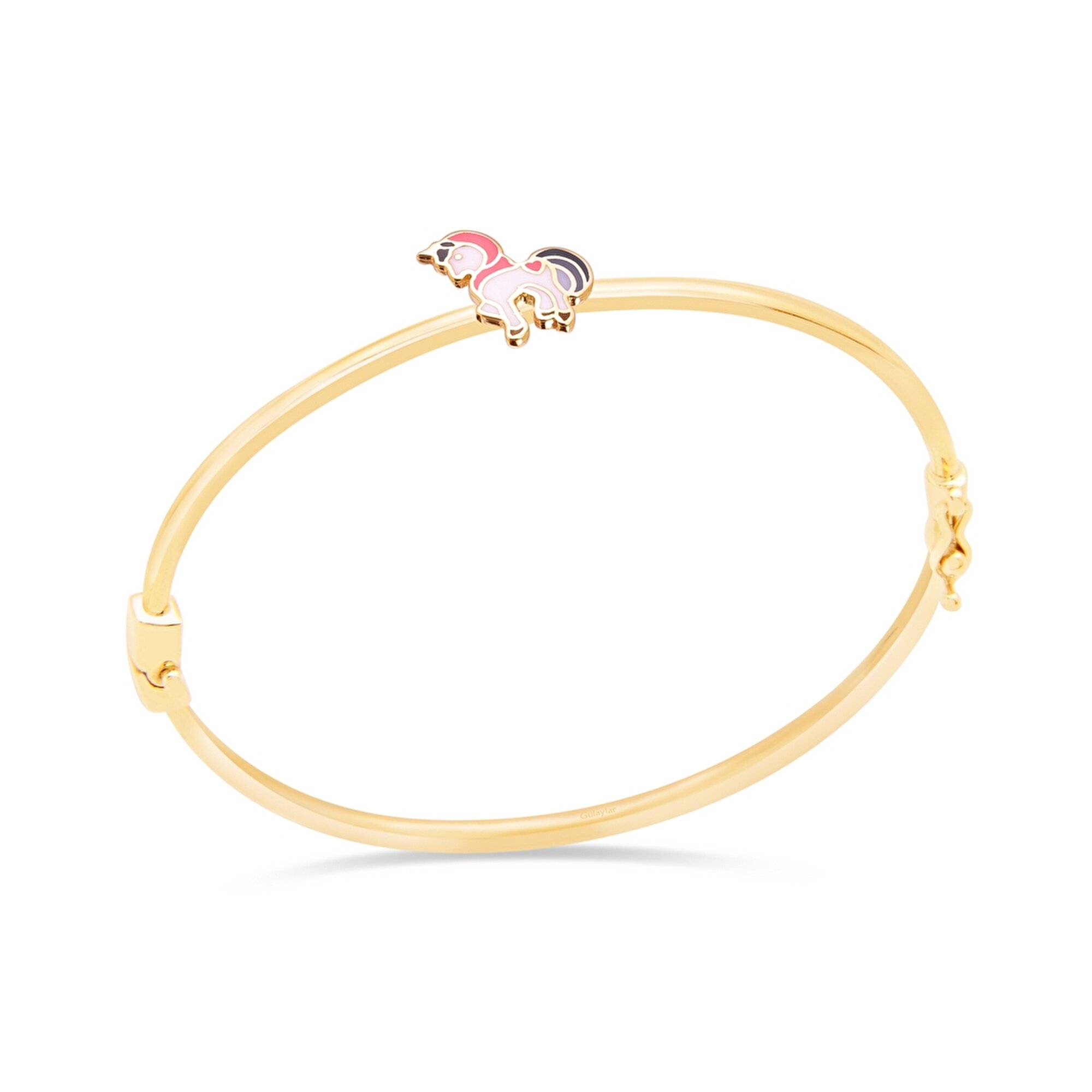 14 Ayar Sarı Altın Unicorn Çocuk Bilezik