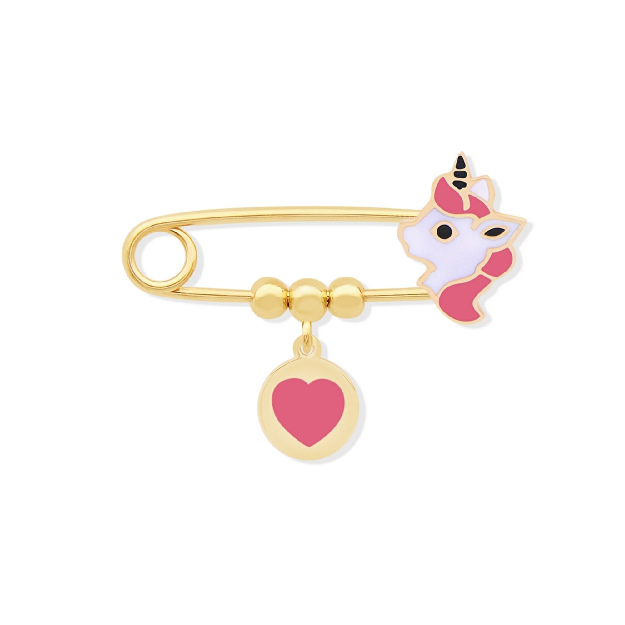 14 Ayar Sarı Altın Unicorn İğne