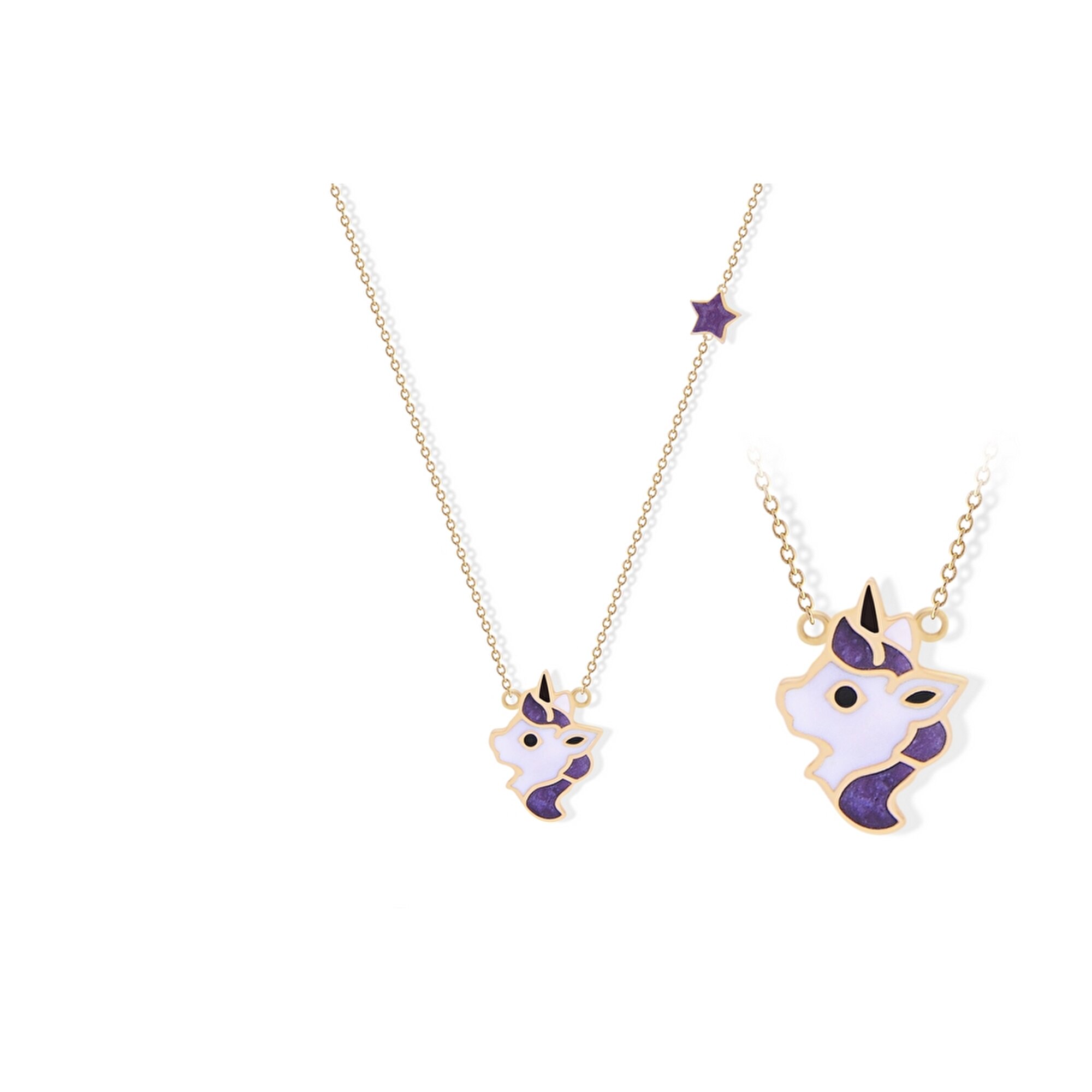 14 Ayar Sarı Altın Unicorn Kolye