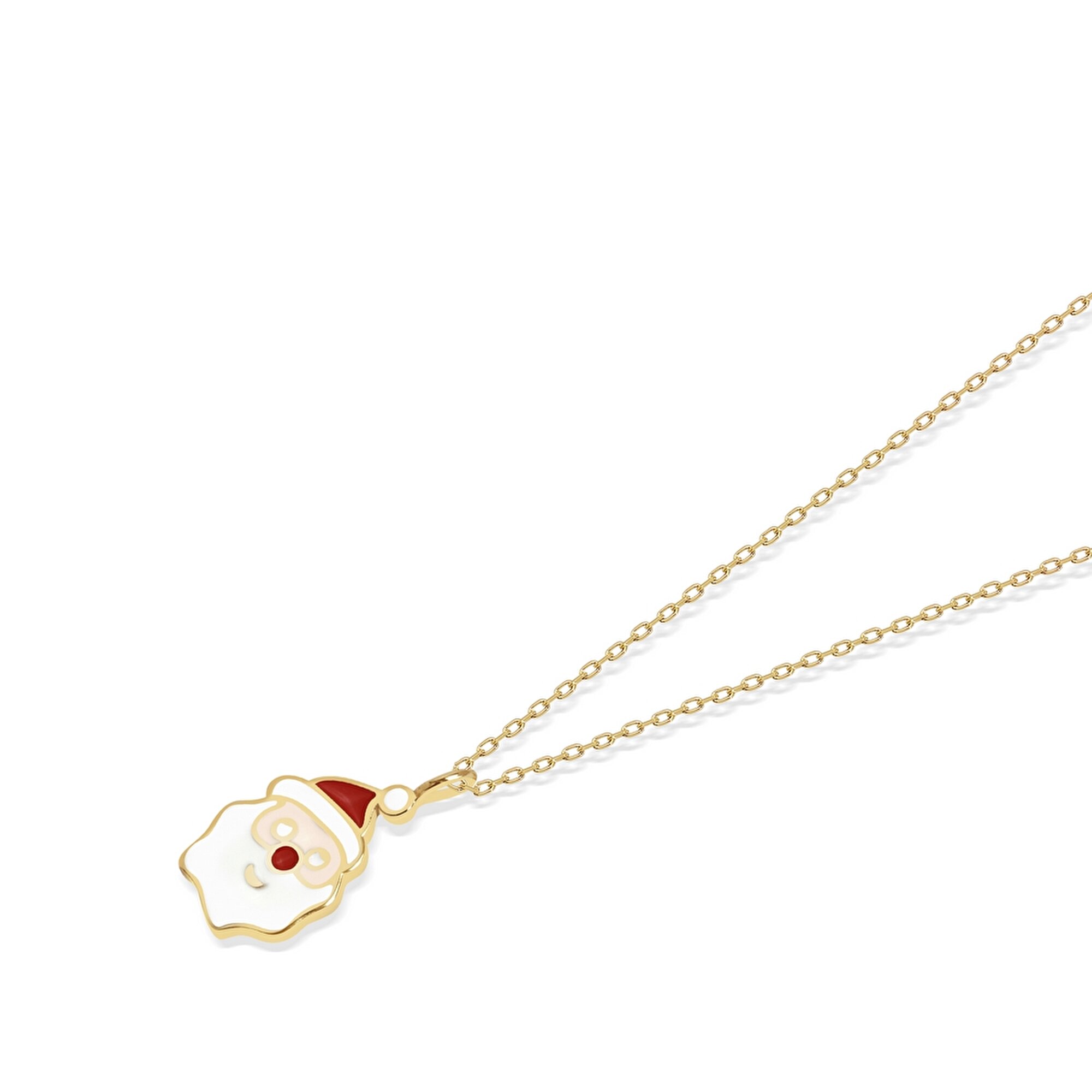 14 Ayar Sarı Altın Yılbaşı Figürlü Kolye