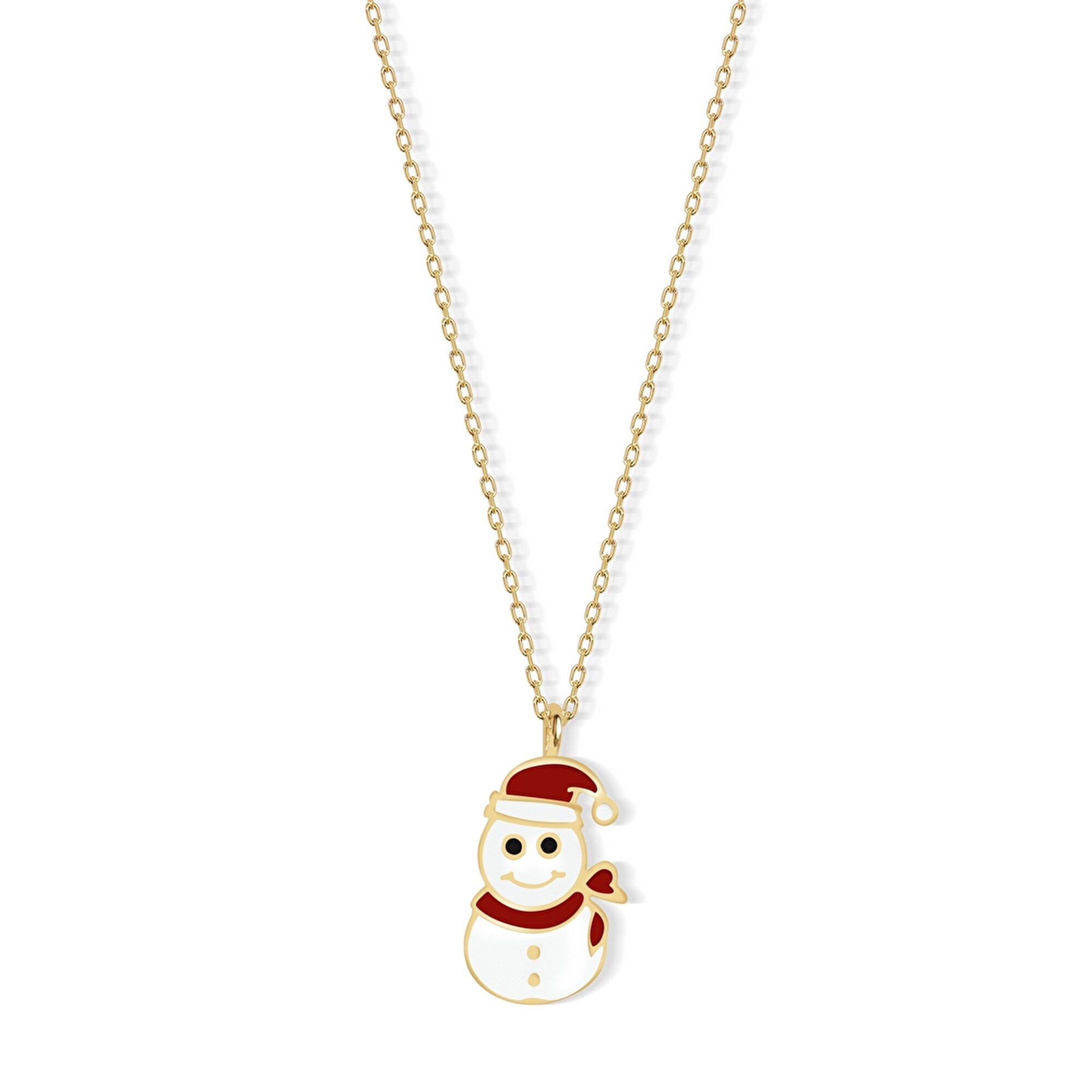 14 Ayar Sarı Altın Yılbaşı Figürlü Kolye