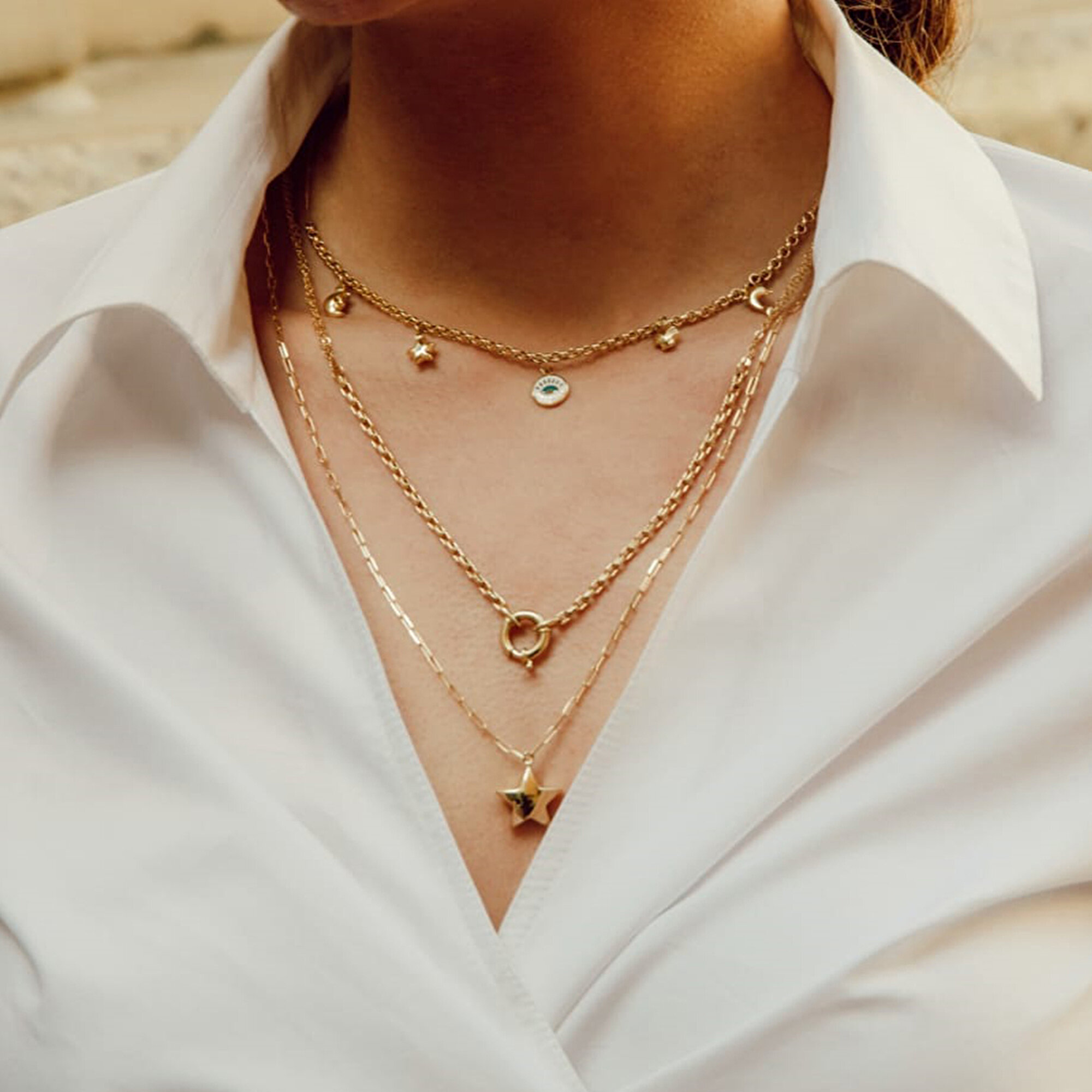 14 Ayar Sarı Altın Yıldız Figürlü Kolye Ucu