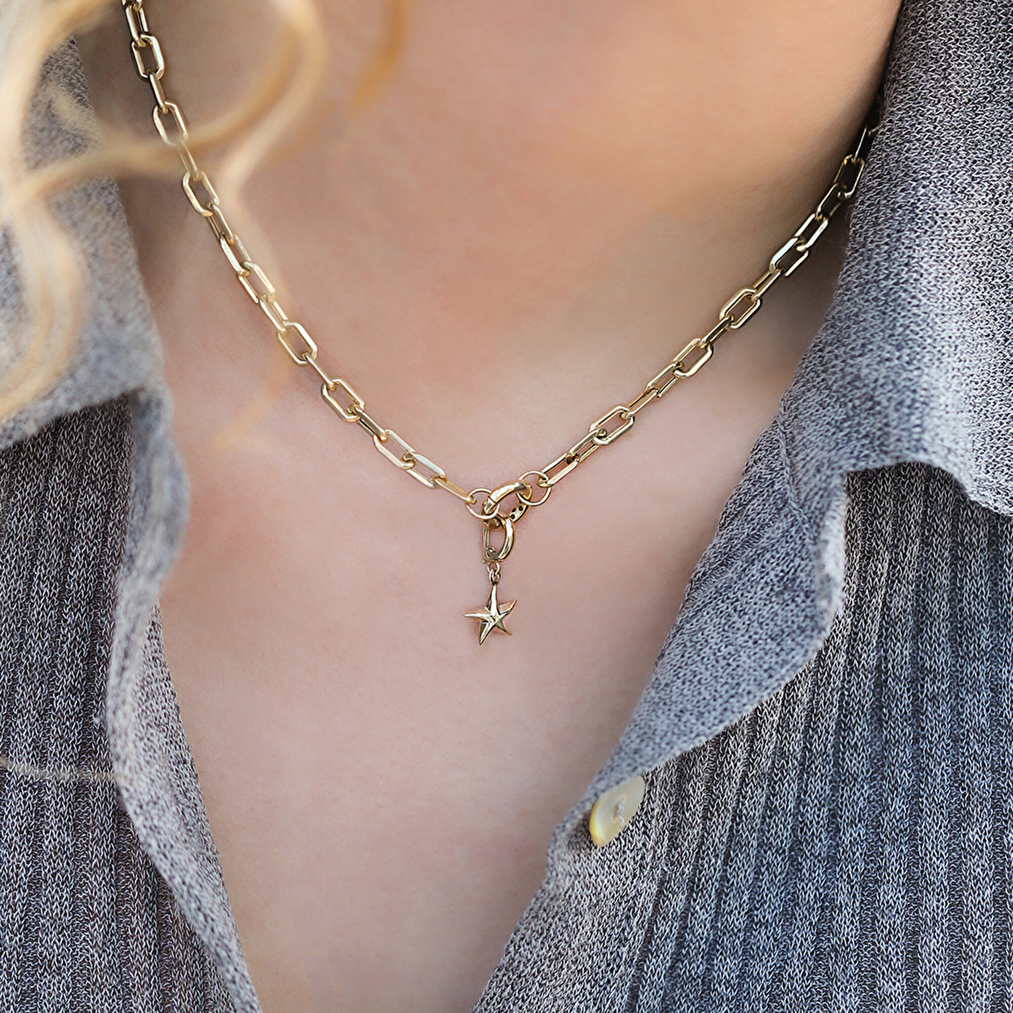 14 Ayar Sarı Altın Deniz Yıldızı Kolye Ucu