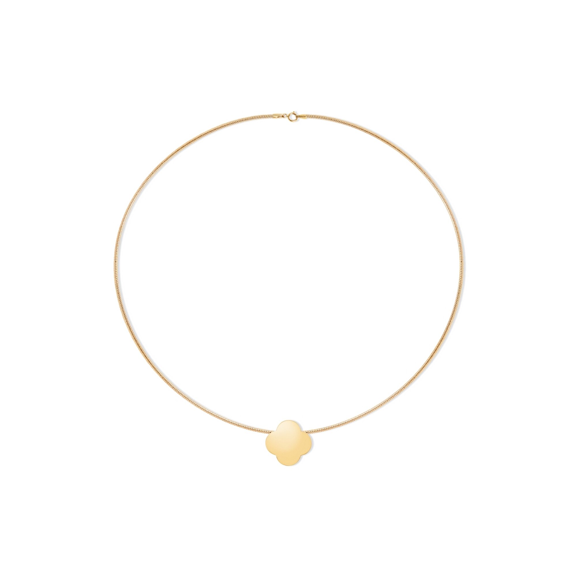 14 Ayar Sarı Altın Yonca Figürlü Kolye