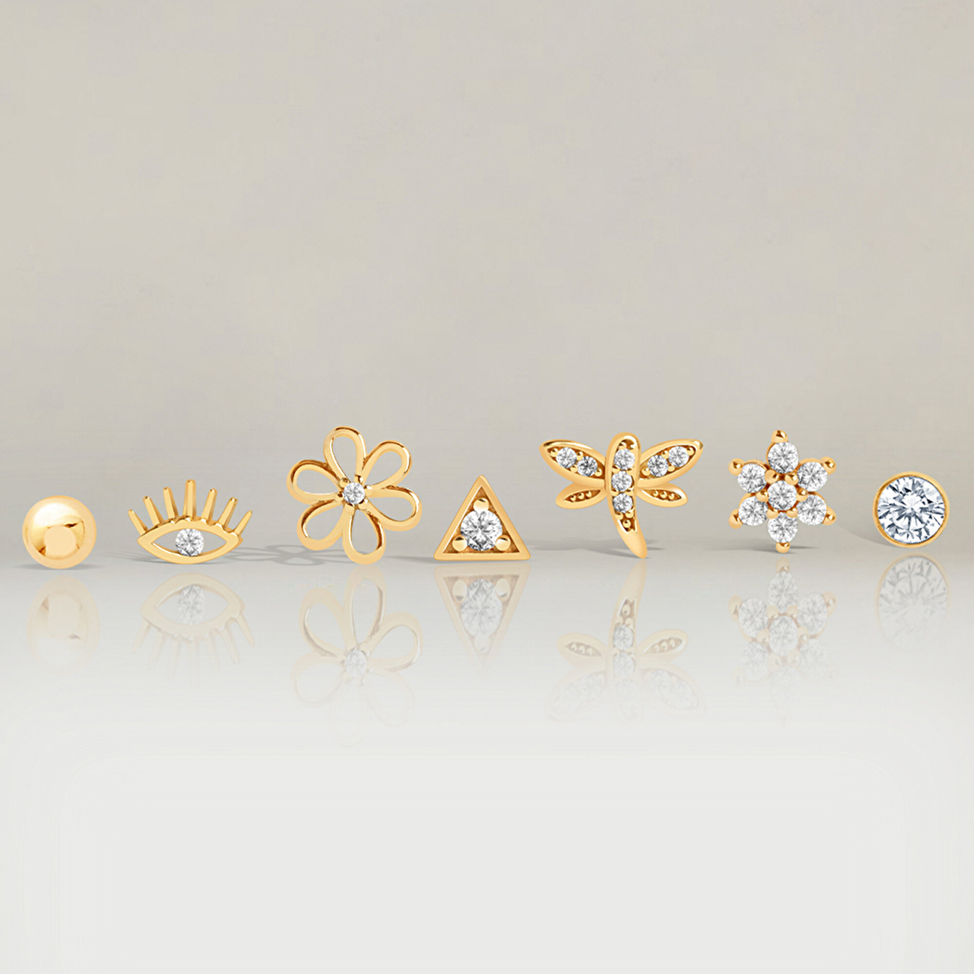 14 Ayar Sarı Altın Tragus Piercing