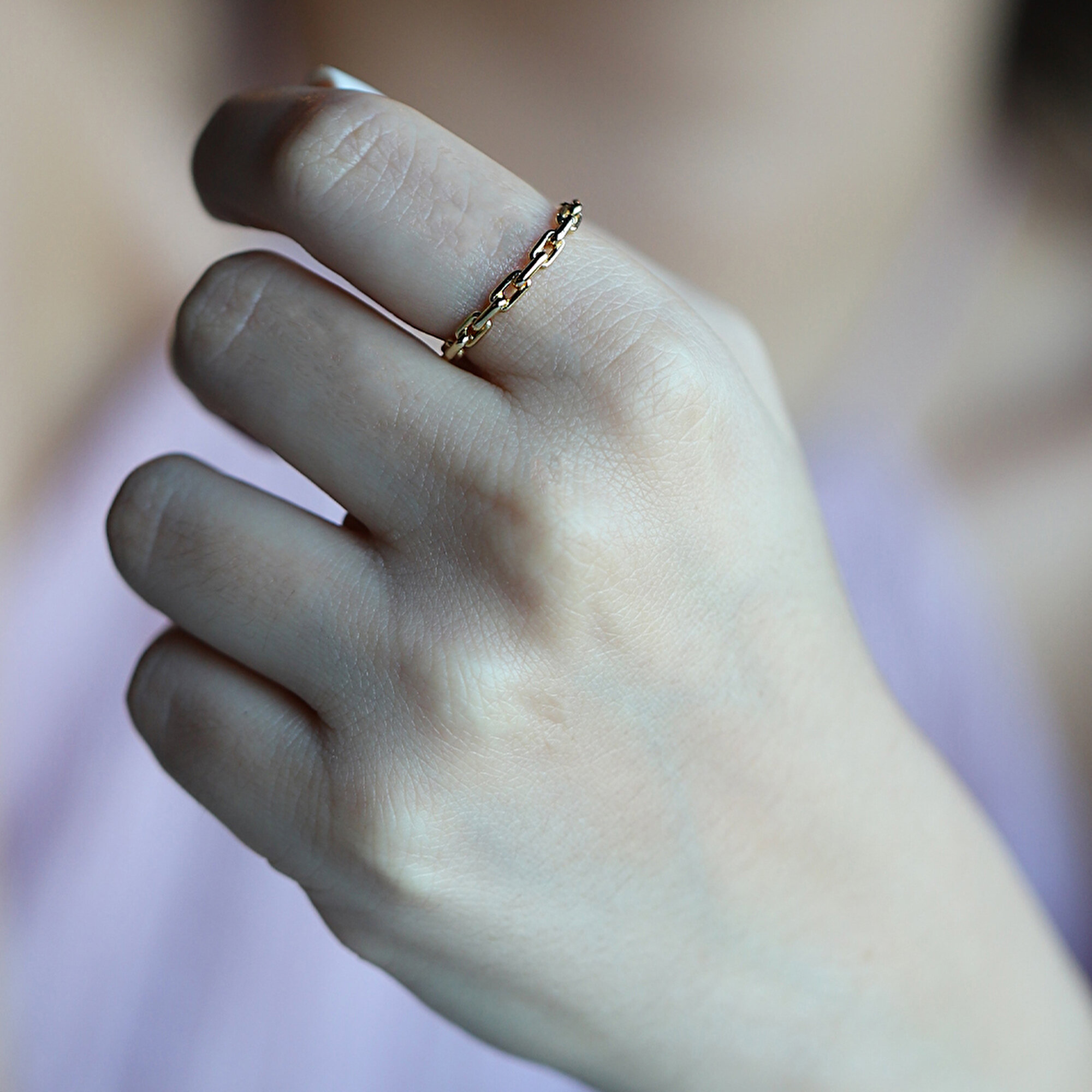 14 Ayar Sarı Altın Minimal Yüzük