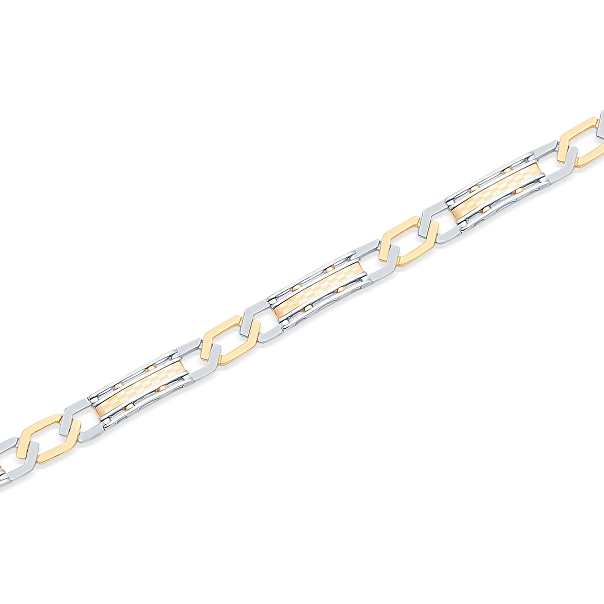 14 Ayar Sarı-Beyaz Altın Erkek Bileklik