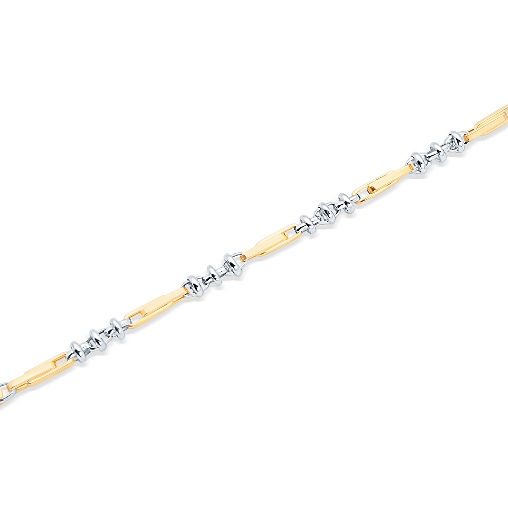 14 Ayar Sarı-Beyaz Altın Erkek Bileklik