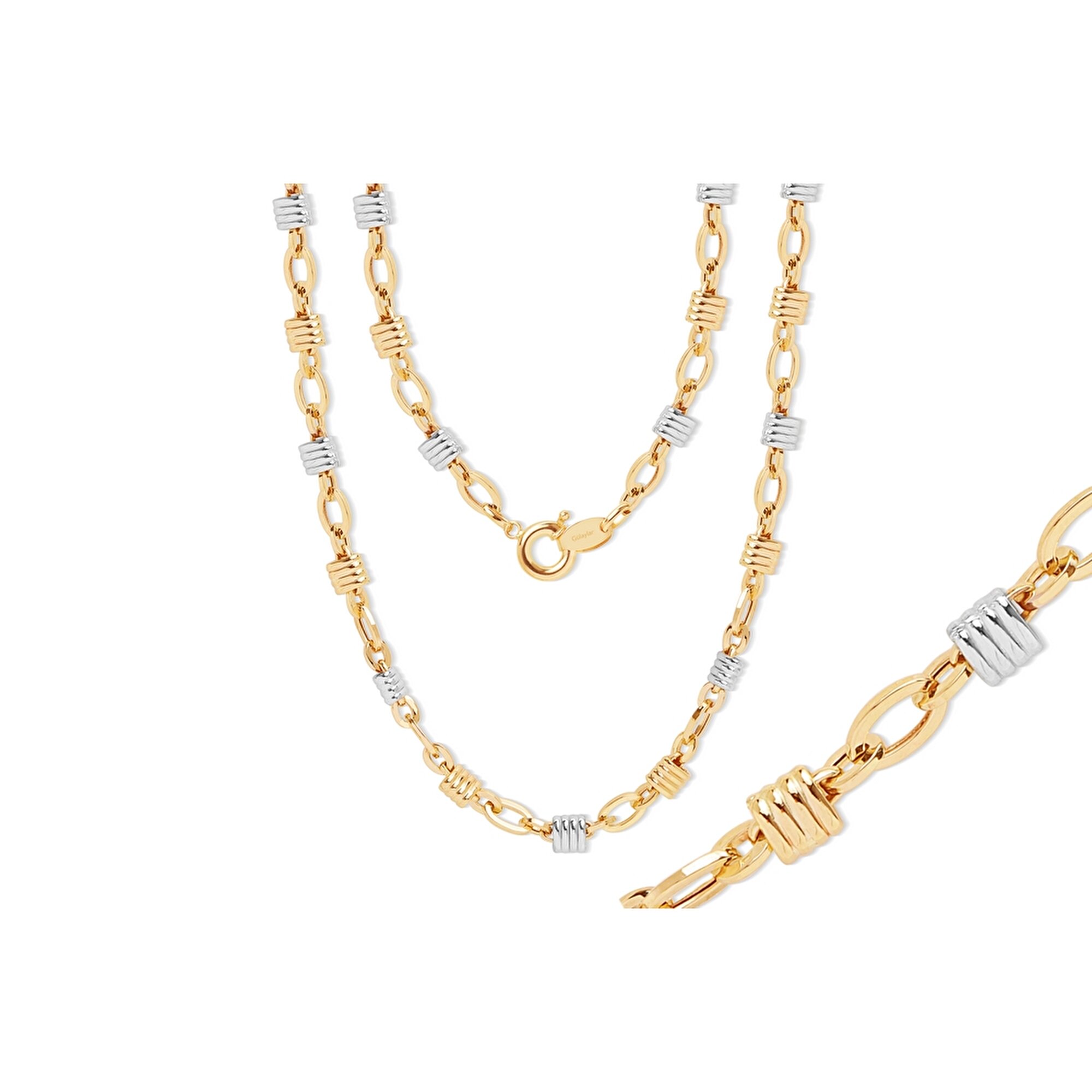 14 Ayar Sarı-Beyaz Altın Erkek Zincir