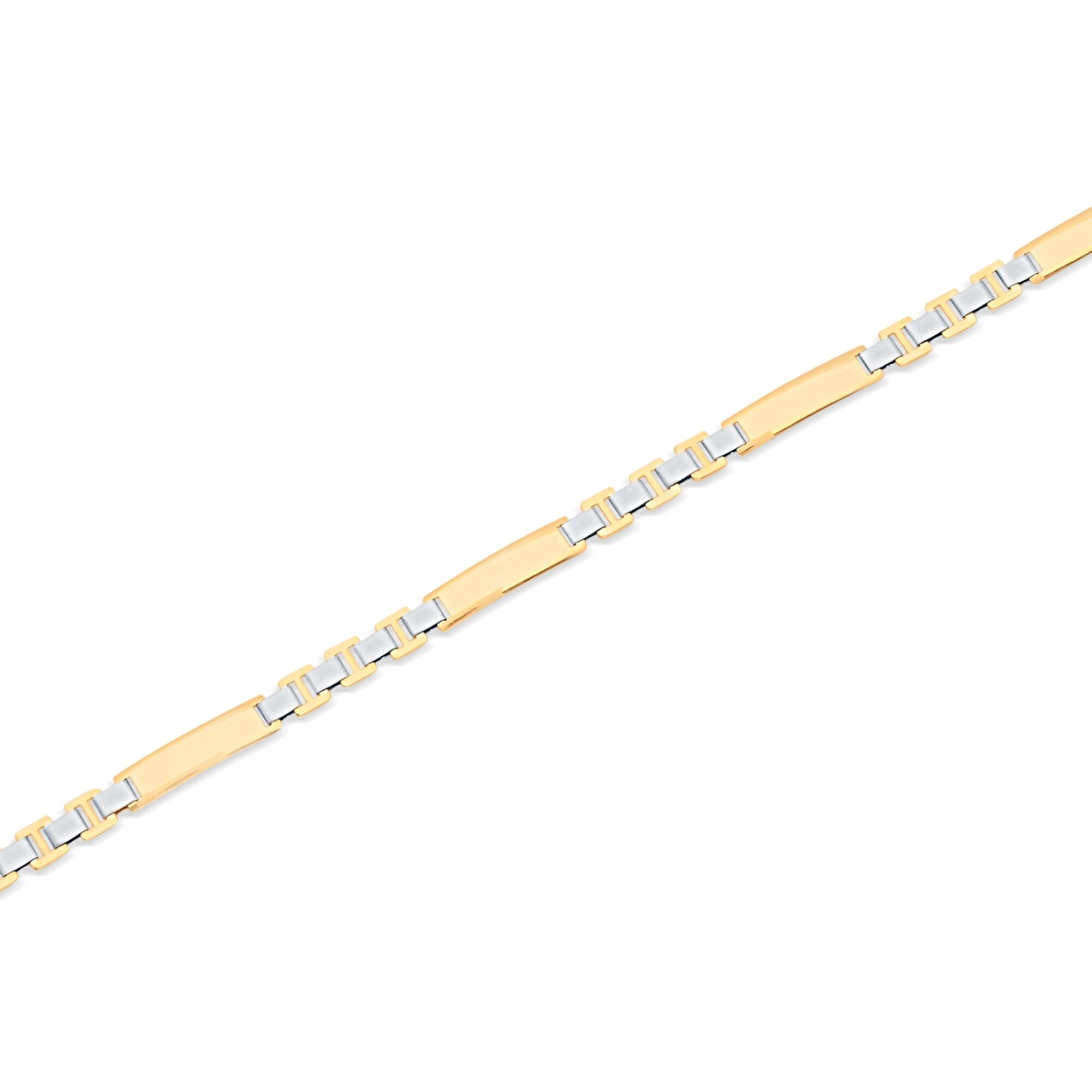 14 Ayar Sarı-Beyaz Altın Klasik Bileklik