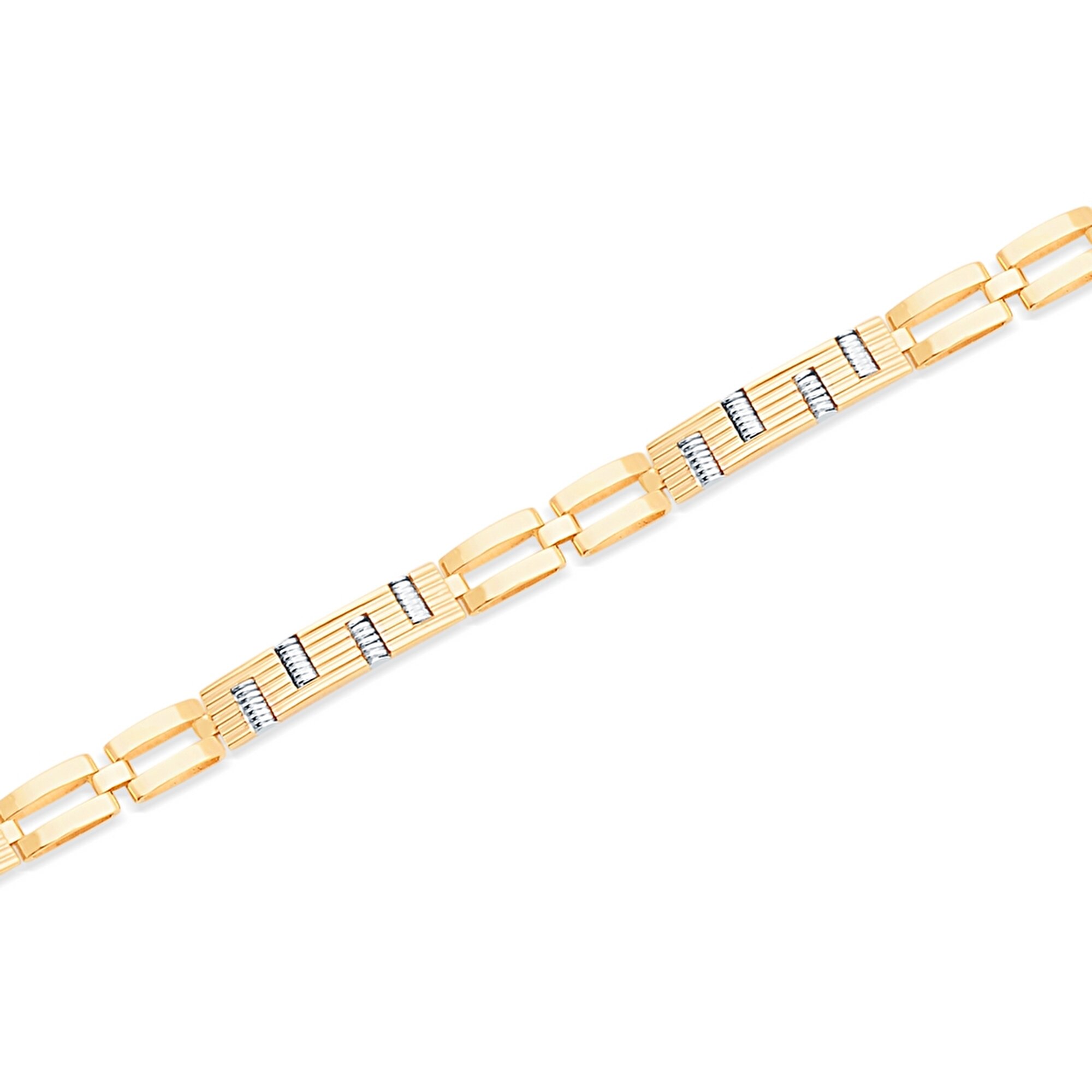 14 Ayar Sarı-Beyaz Altın Klasik Bileklik