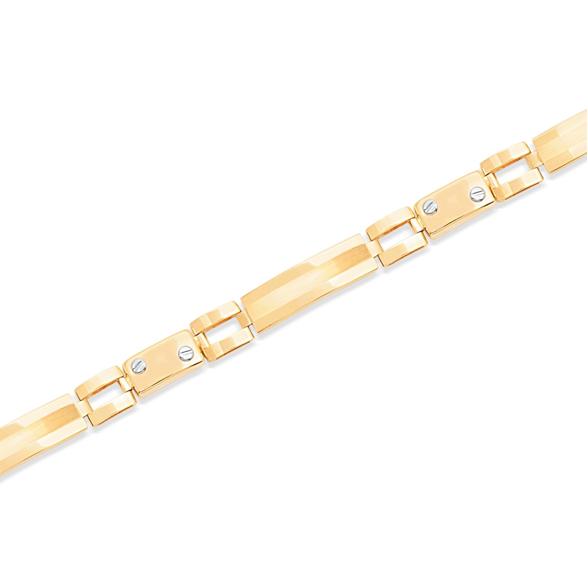 14 Ayar Sarı-Beyaz Altın Klasik Bileklik