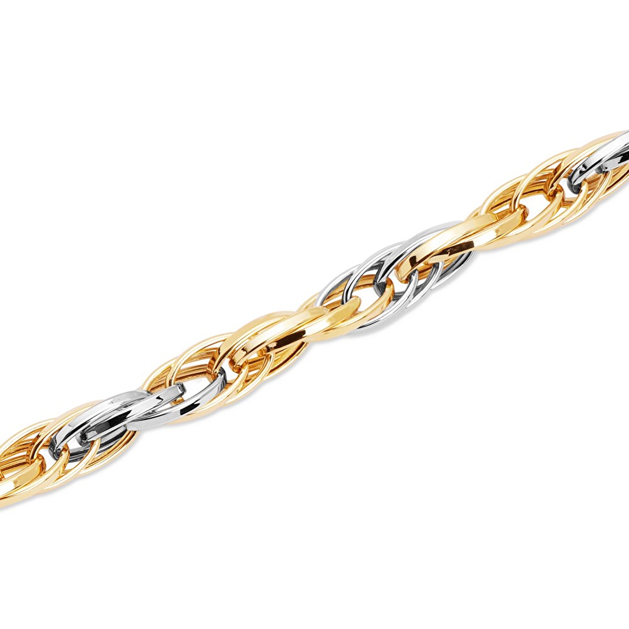 14 Ayar Sarı-Beyaz Altın Zincir Bileklik