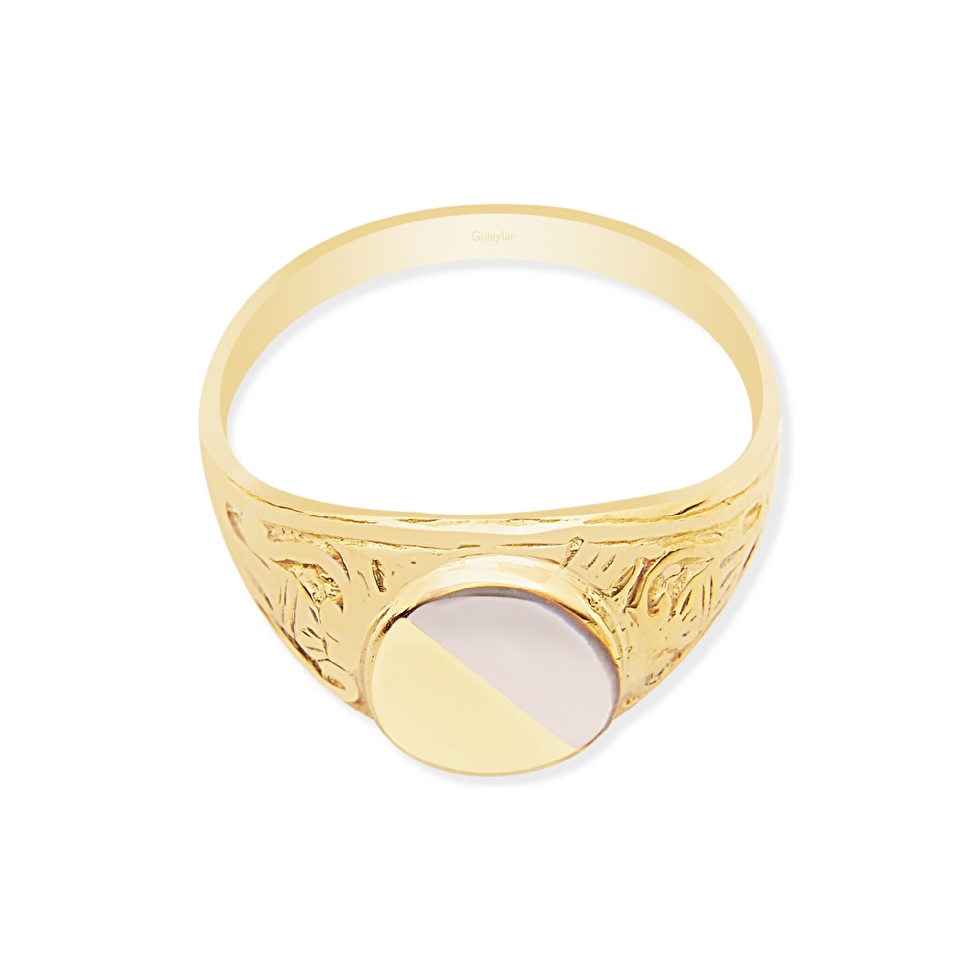 14 Ayar Sarı-Siyah Altın Erkek Yüzük