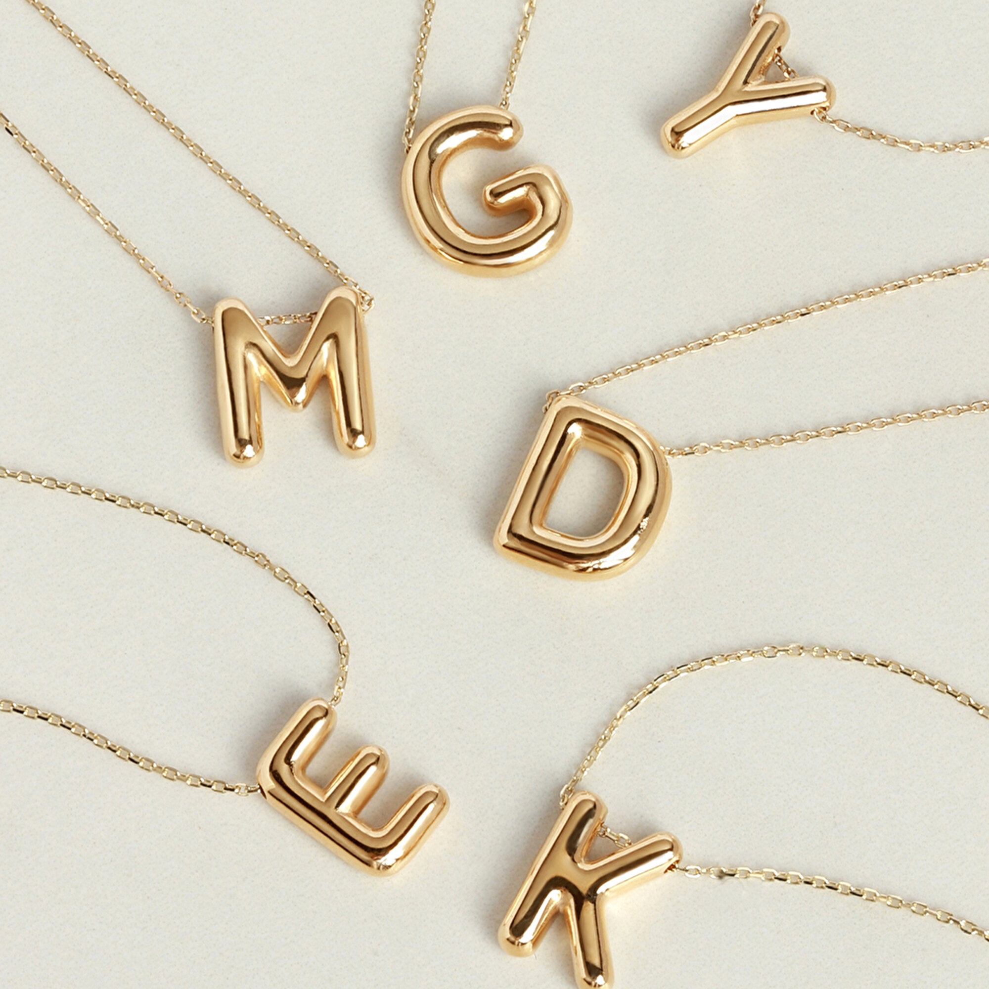 14 Ayar Y Harf Bubble Kolye