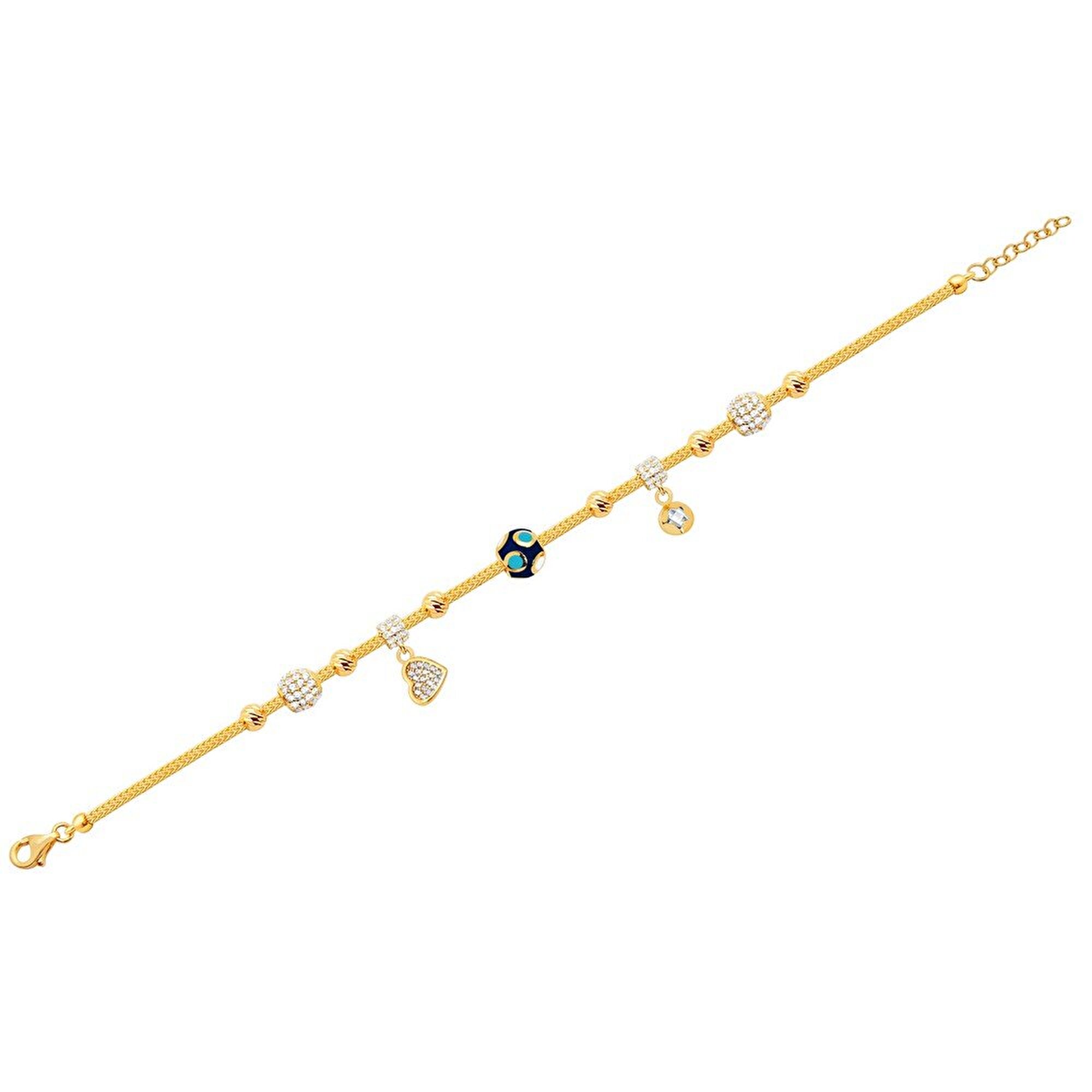 22 Ayar Sarı Altın Charm Bileklik