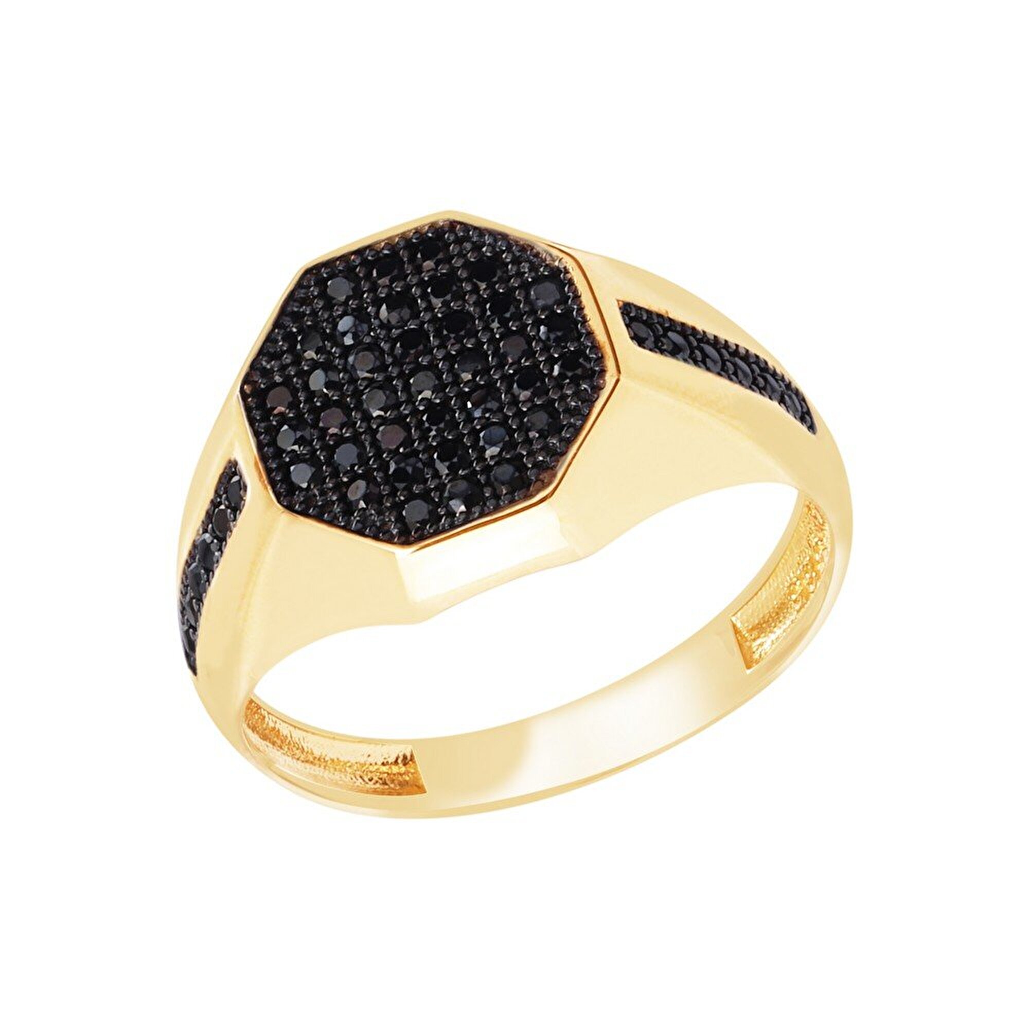 14 Ayar Sarı-Siyah Altın Erkek Yüzük