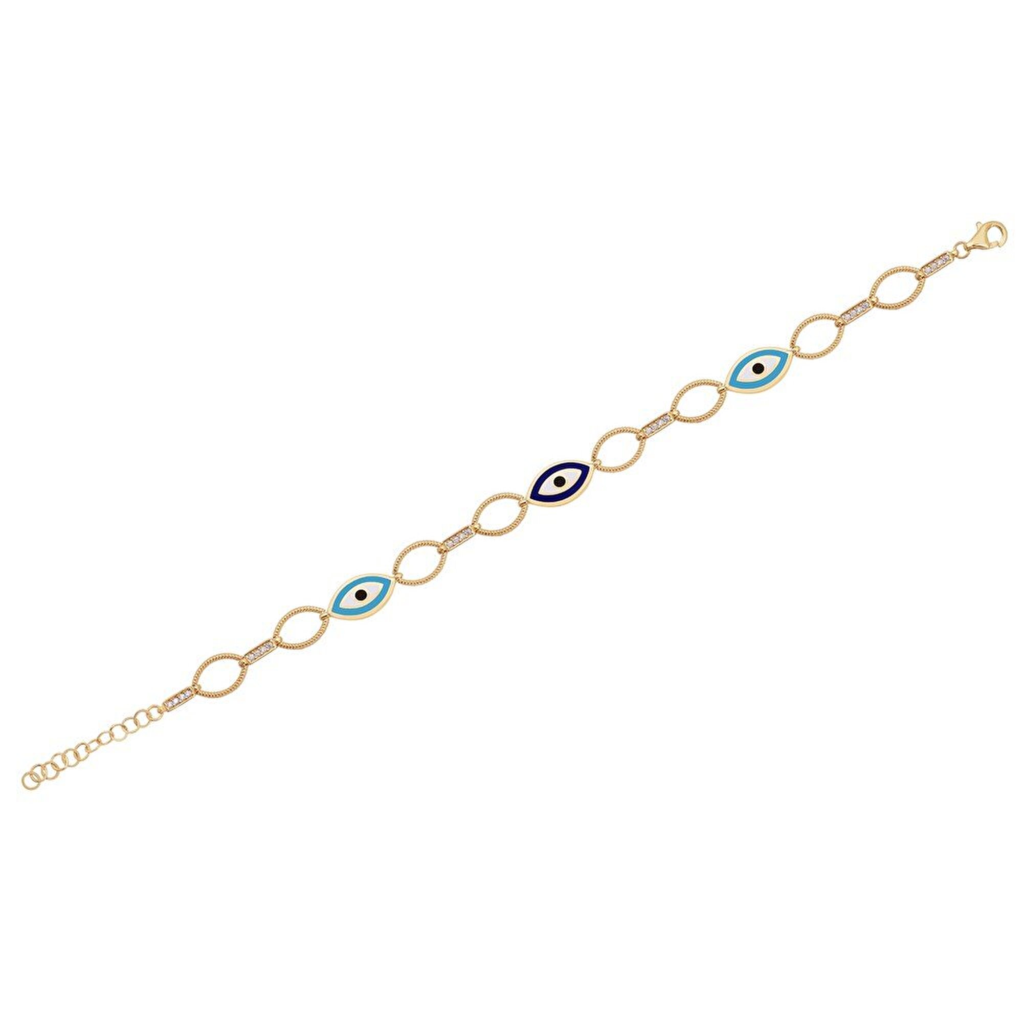 14 Ayar Sarı Altın Nazar Boncuklu Bileklik