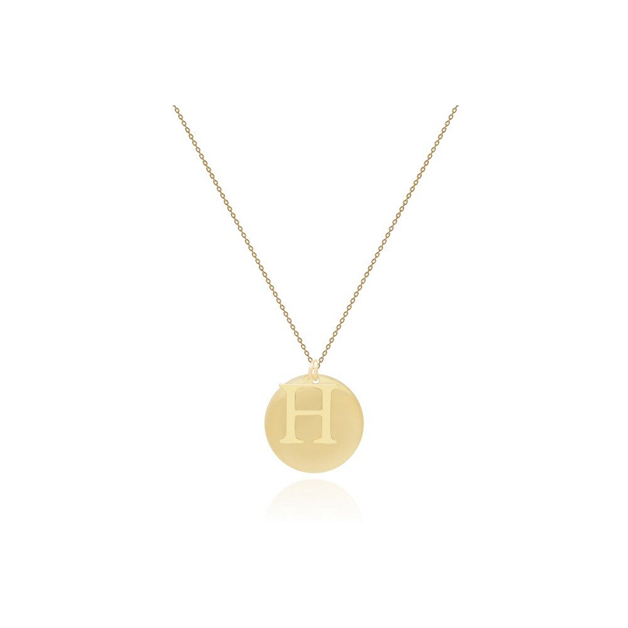 14 Ayar H Harf Plaka Kolye