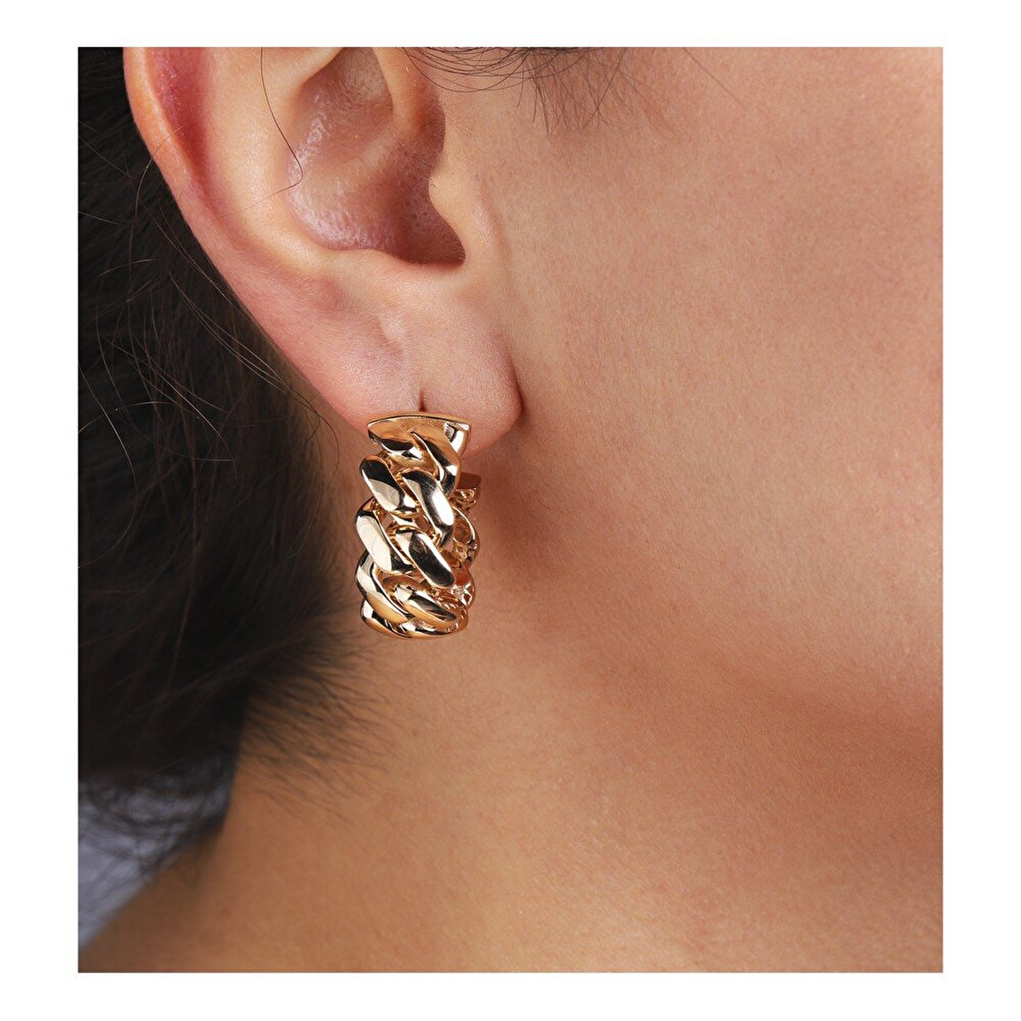 14 Ayar Sarı Altın Gurmet Trend Küpe