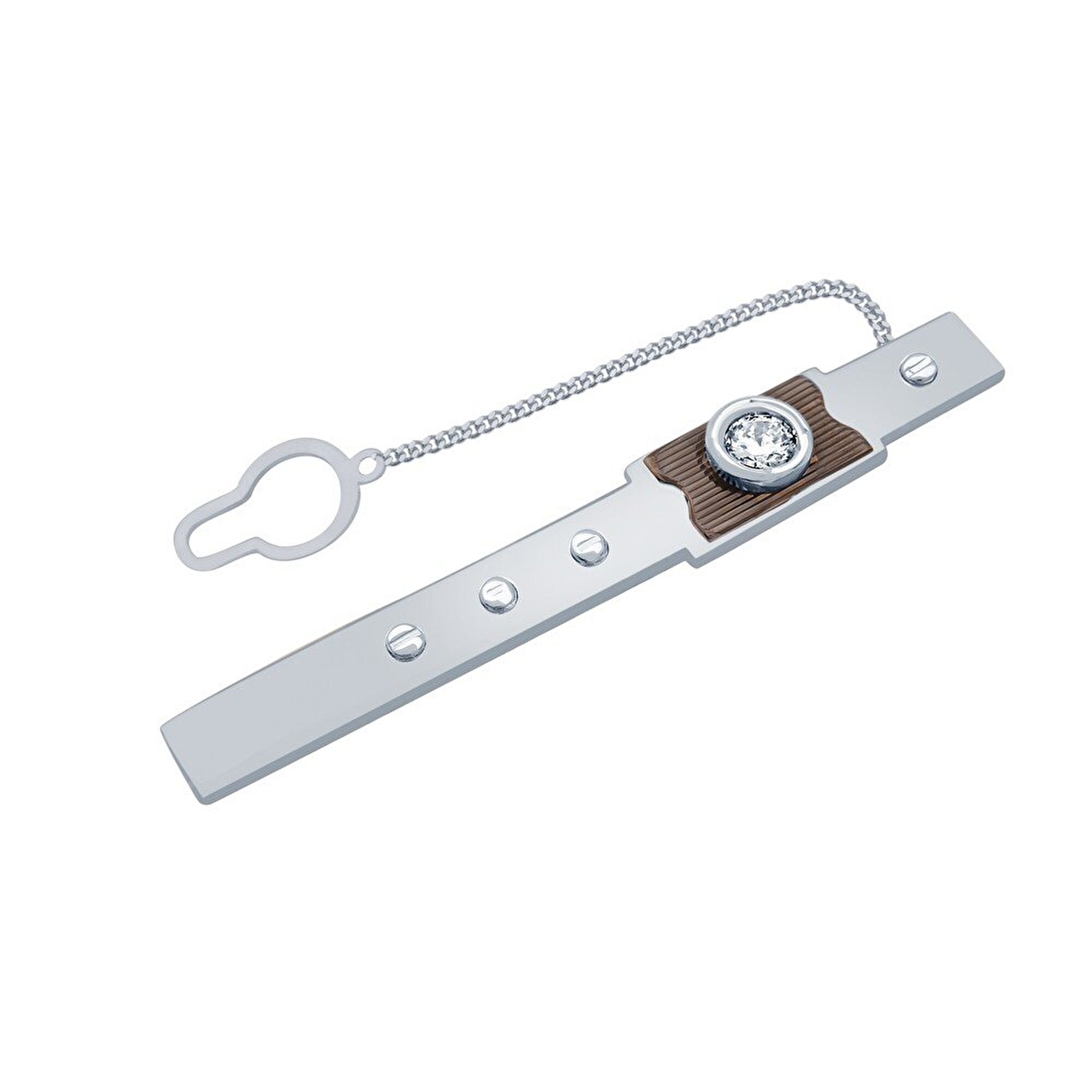 14 Ayar Beyaz-Siyah Altın Kravat İğnesi