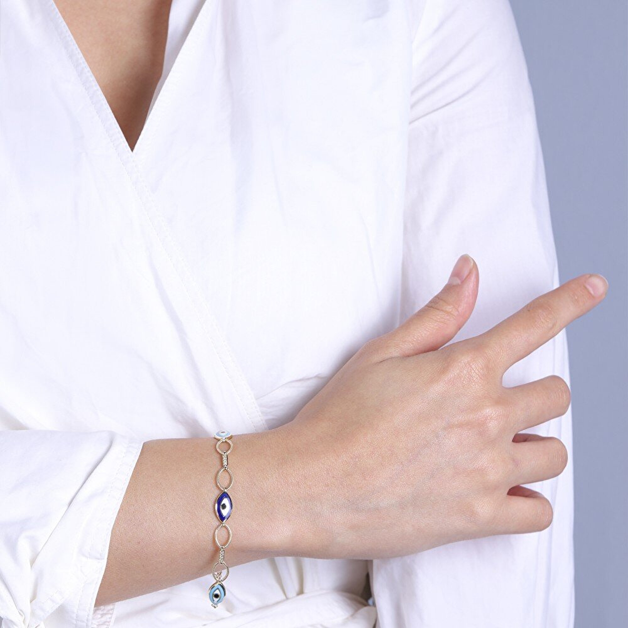 14 Ayar Sarı Altın Nazar Boncuklu Bileklik