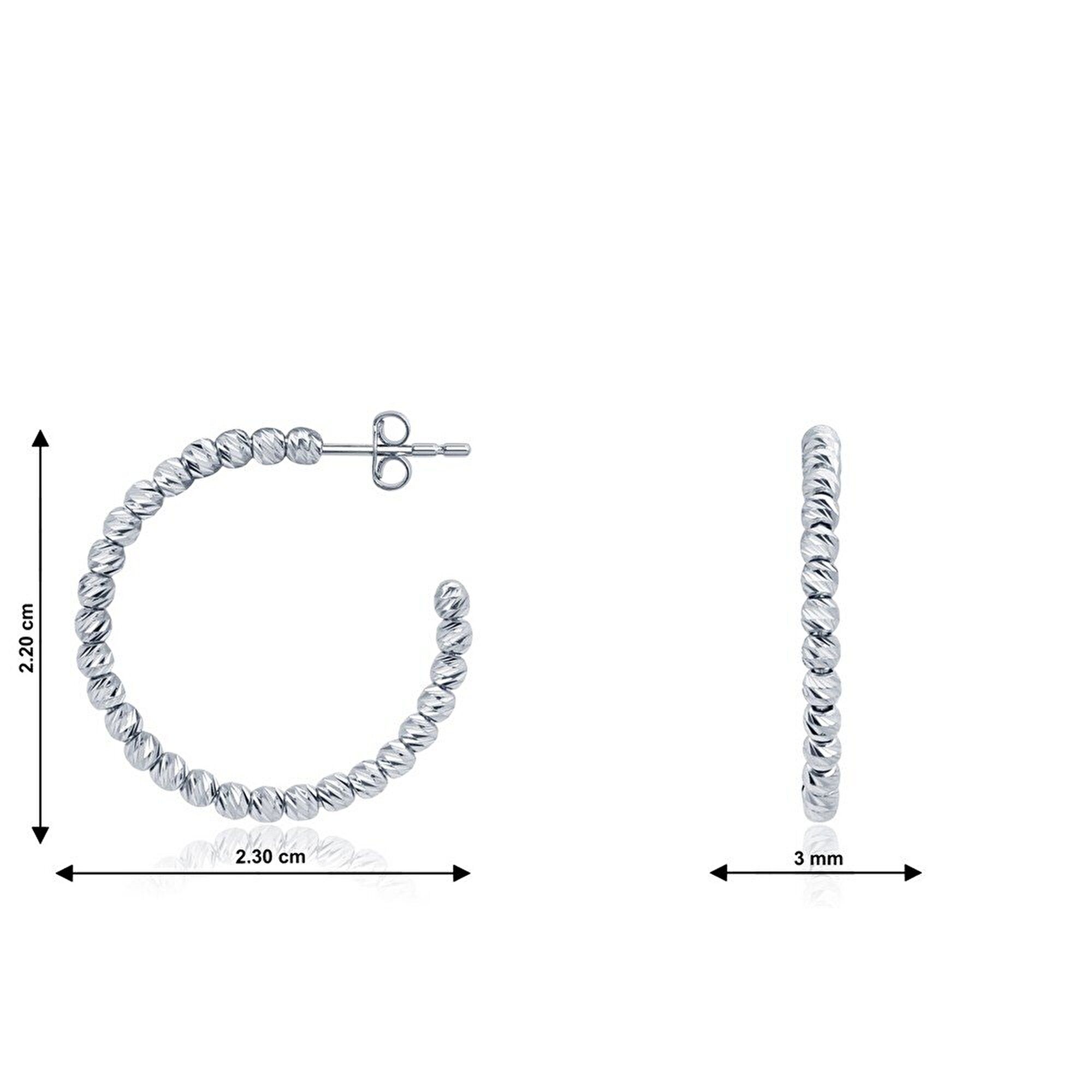14 Ayar Beyaz Altın Dorika Küpe