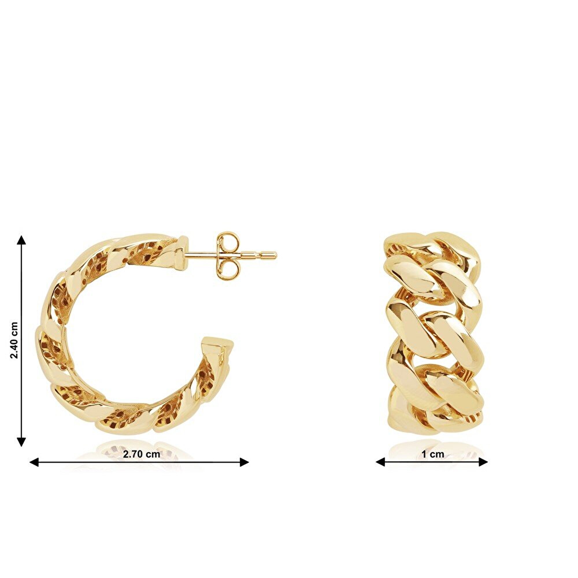 14 Ayar Sarı Altın Gurmet Trend Küpe