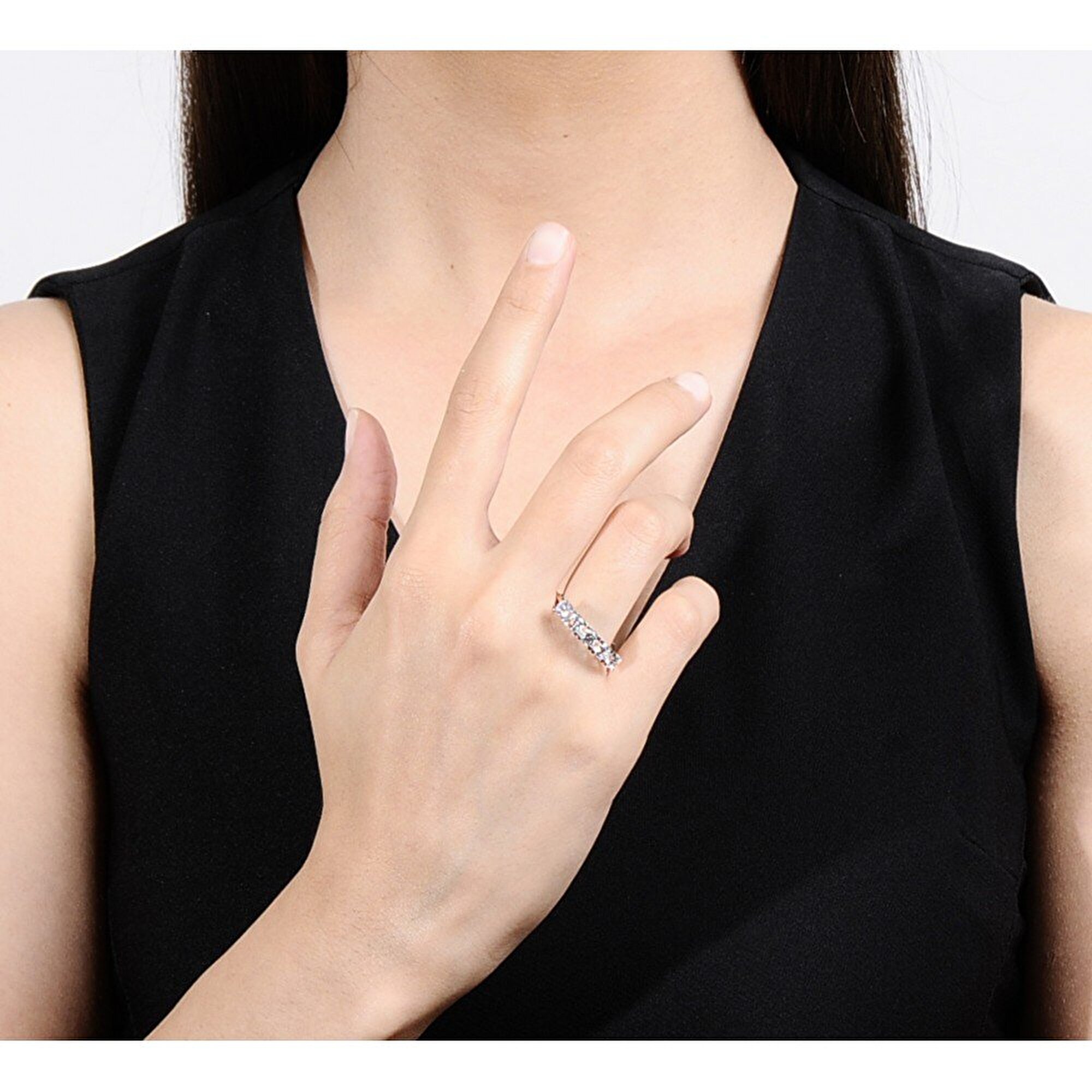 14 Ayar Sarı-Beyaz Altın Beştaş Yüzük