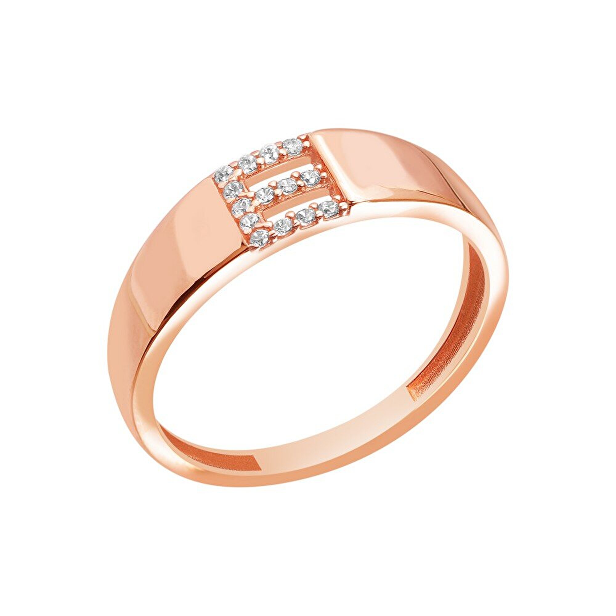 14 Ayar Rose Altın E Harf Yüzük